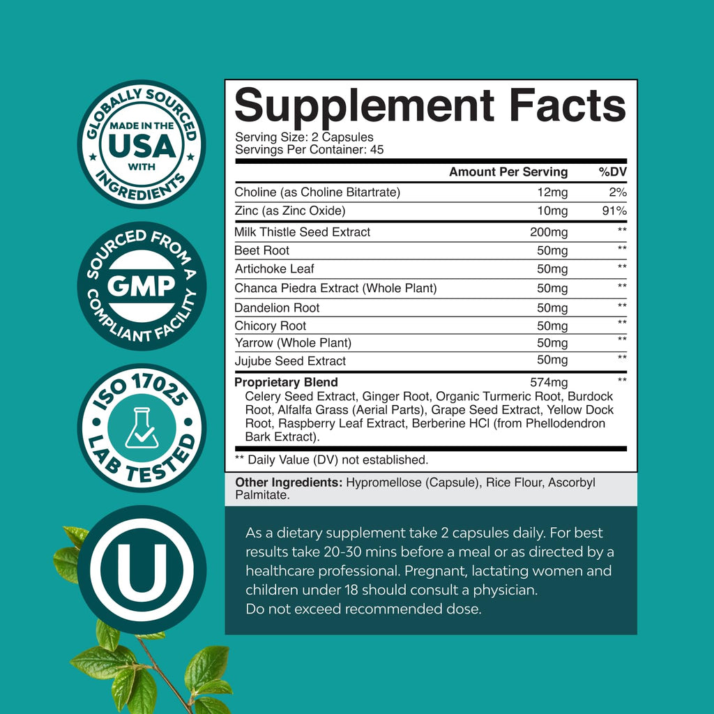 Liver Cleanse Detox & Repair 90 Capsules | Milk Thistle Liver Support