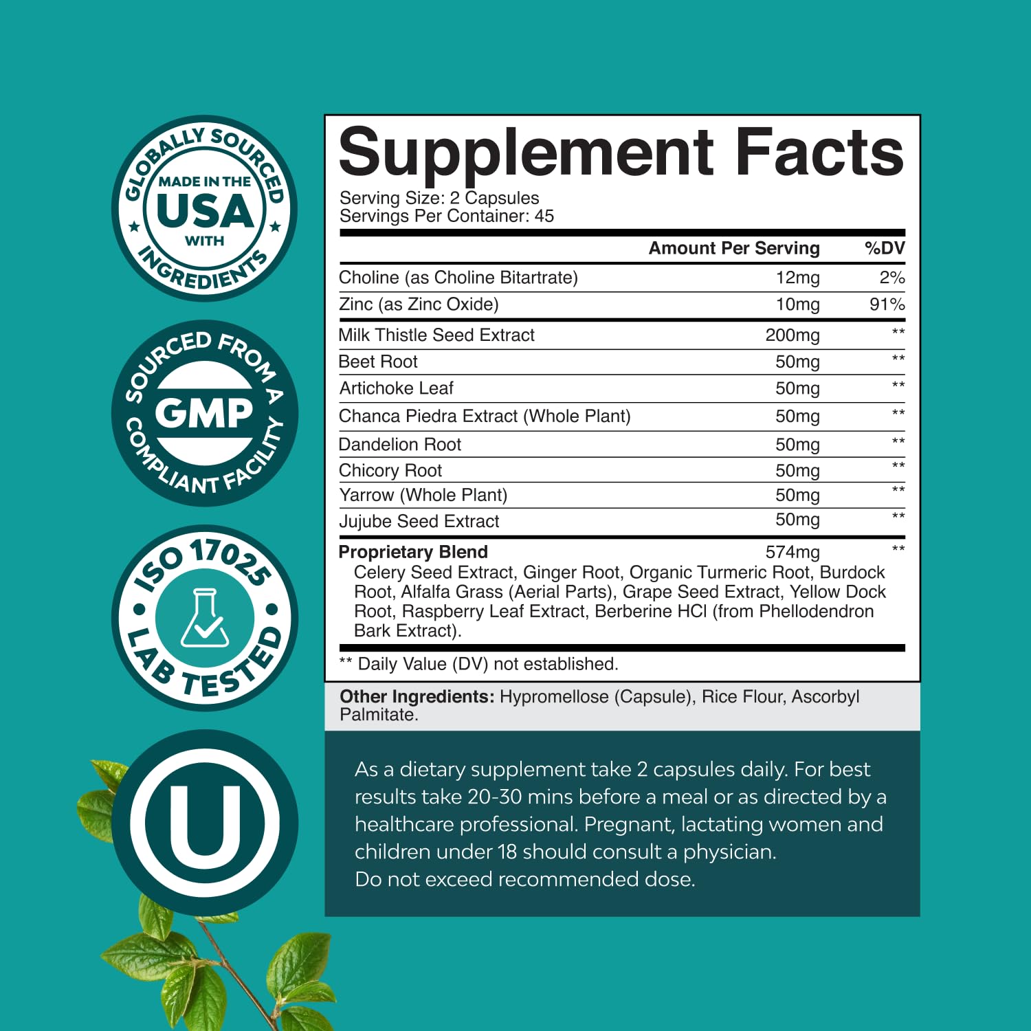 Liver Cleanse Detox & Repair 90 Capsules | Milk Thistle Liver Support