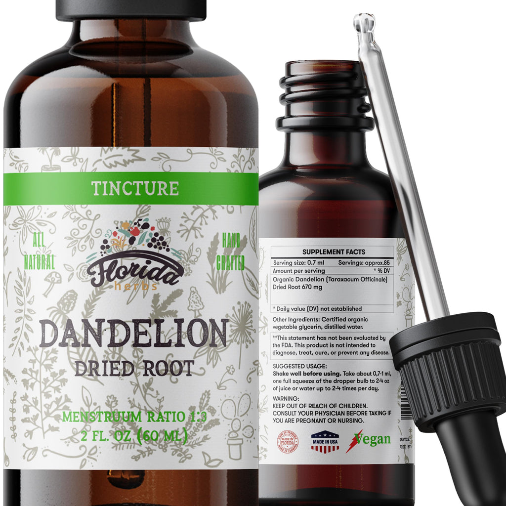 Dandelion Root Tincture Organic Dandelion Extract – 2 oz, 685 mg | Non-GMO