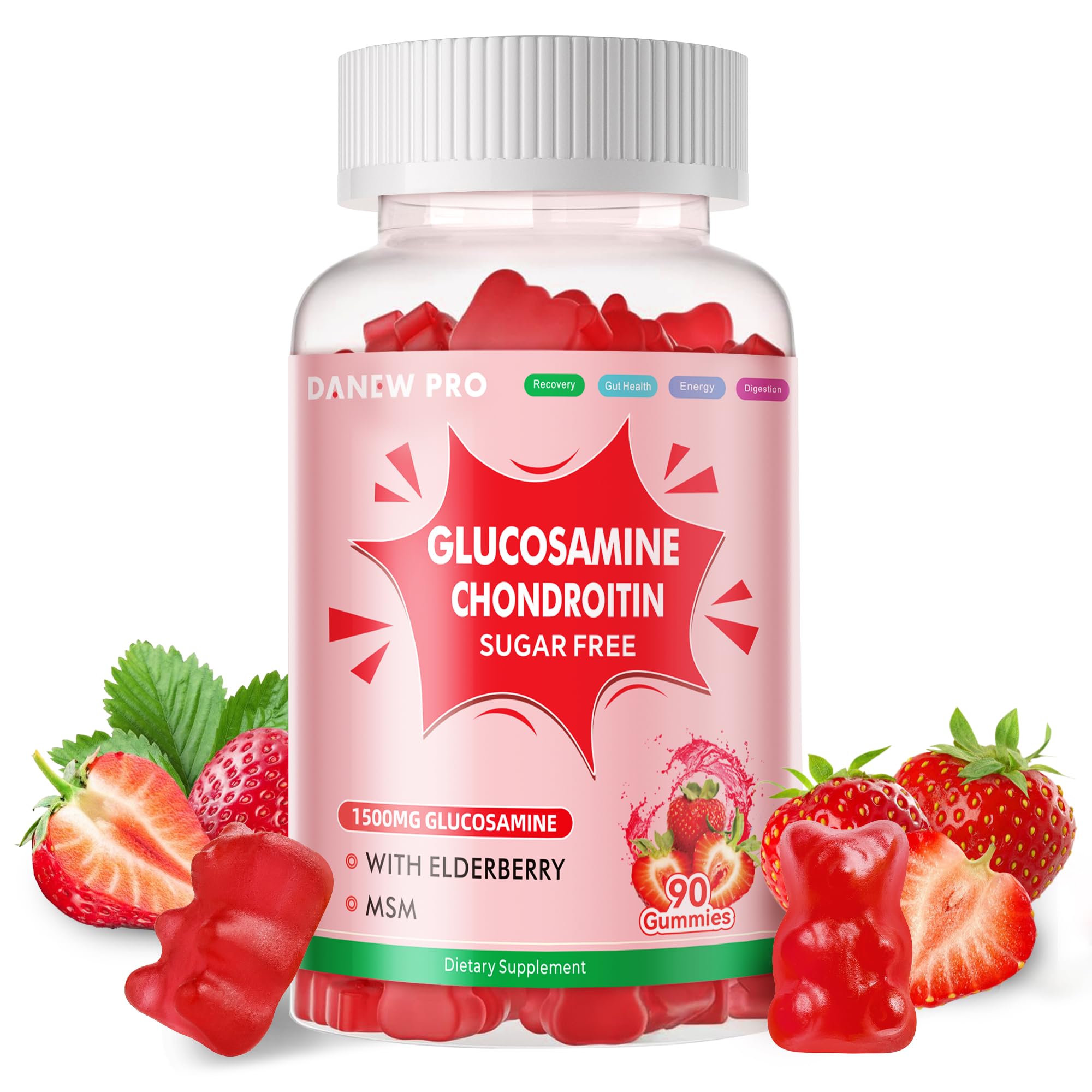DANEW Pro Glucosamine Chondroitin Gummies with MSM & Elderberry – Joint Support