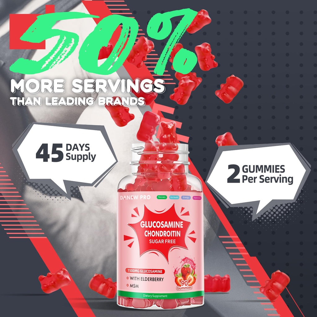 DANEW Pro Glucosamine Chondroitin Gummies Strawberry - 2 Pack