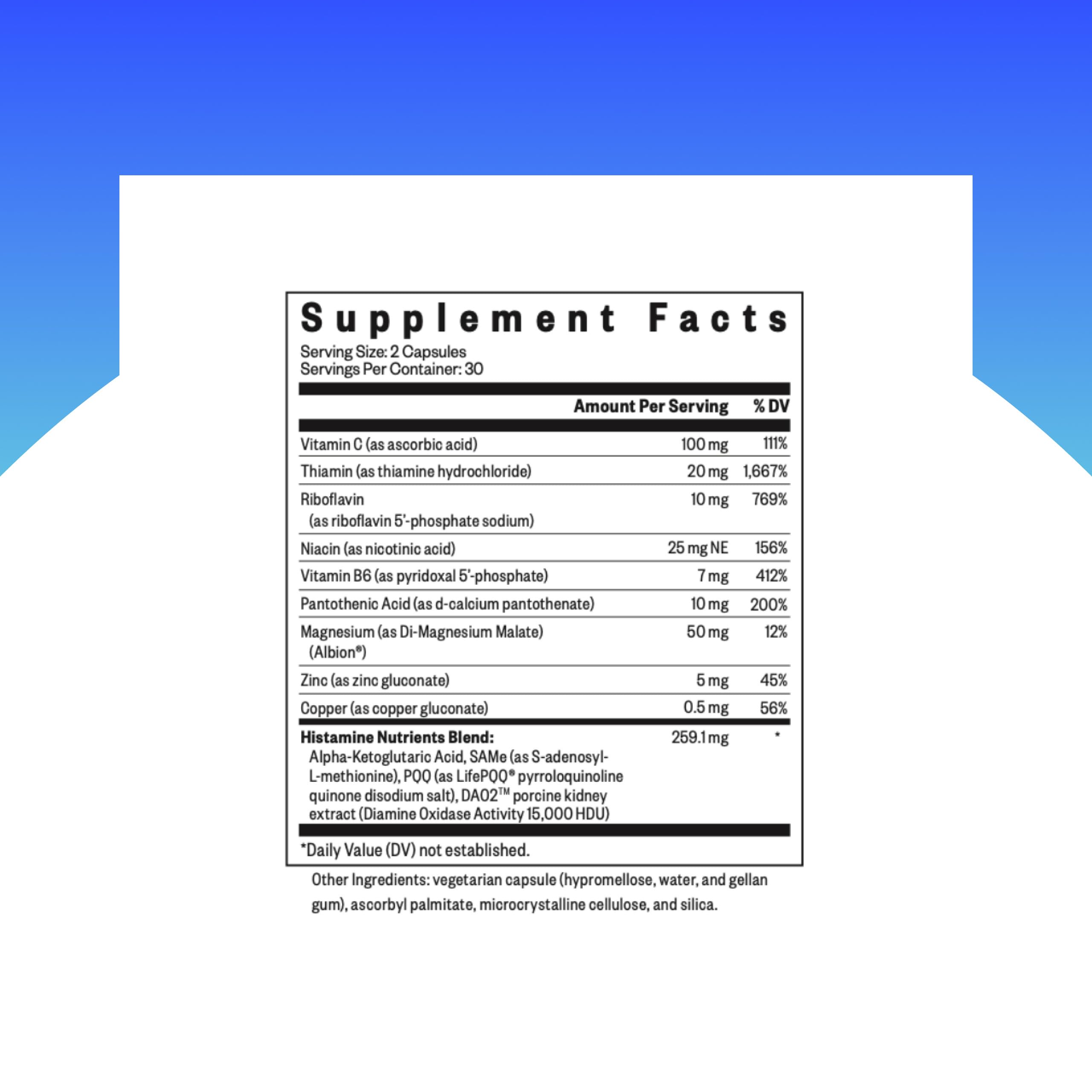 Seeking Health Histamine Nutrients | Seasonal Histamine Support with B1, B3 & Zinc - 60 Capsules