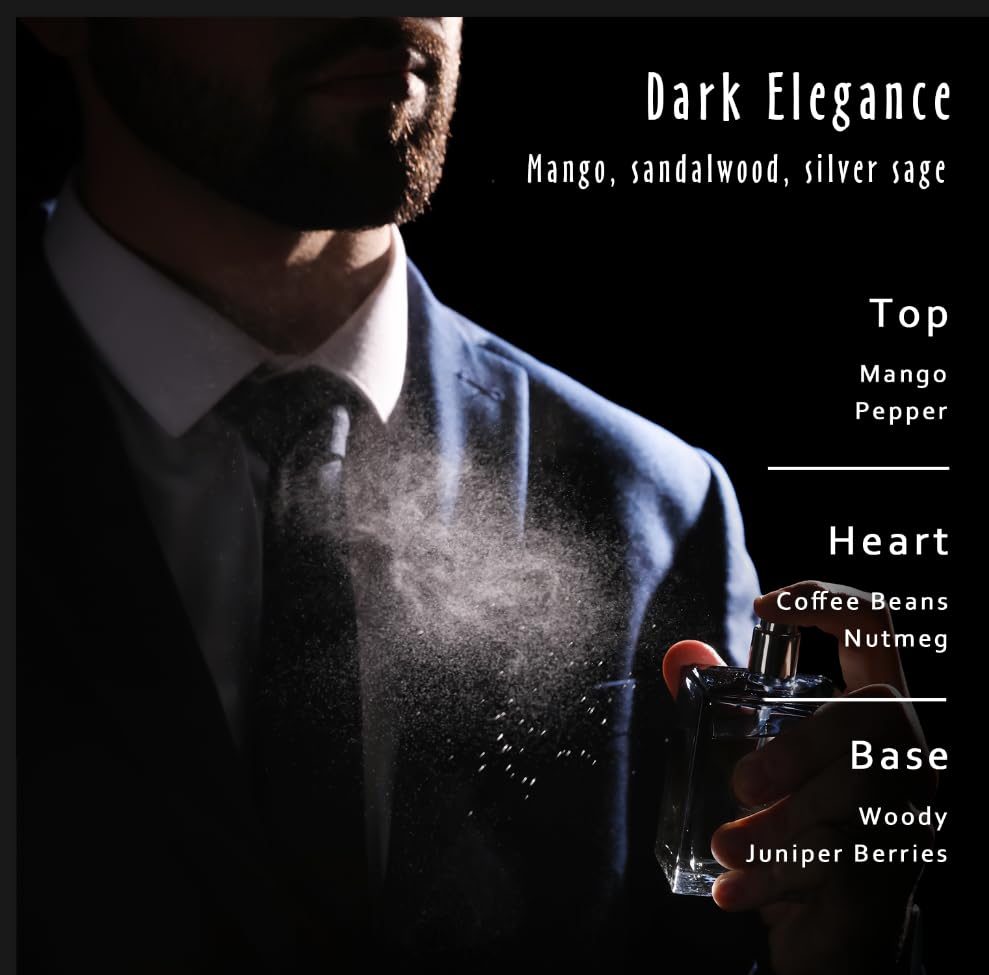Dark Elegance Fragrance Oil 30ml – MitFlor Premium Scented Oil for Diffusers, Candles, Perfume, Beard Oil