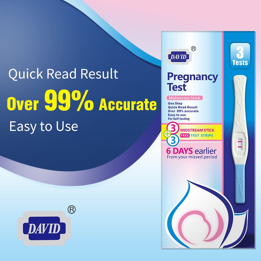 DAVID Pregnancy Test: Early Detection HCG, 6-Count, 99%+ Accurate
