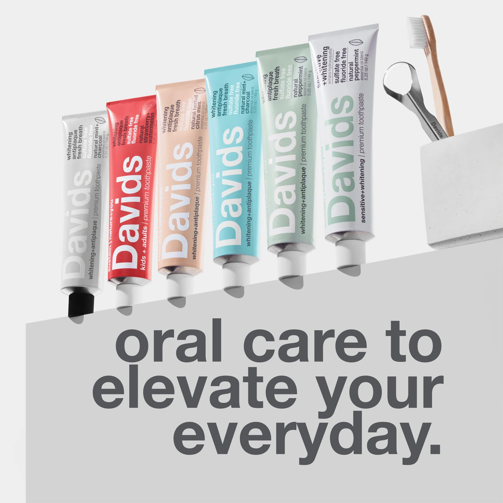 Davids Charcoal Toothpaste – Enhanced Whitening, Fluoride-Free, SLS-Free