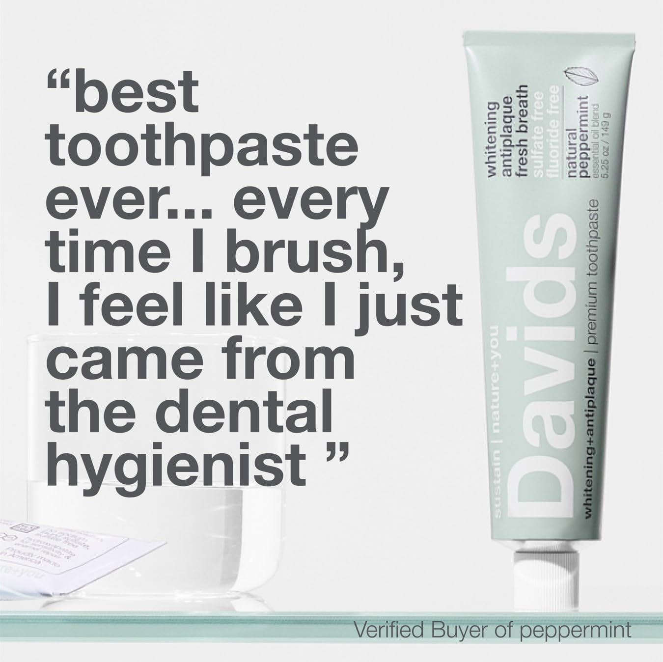 Davids Fluoride Free Toothpaste 3 Pack - SLS Free, Enamel Health, EWG Verified