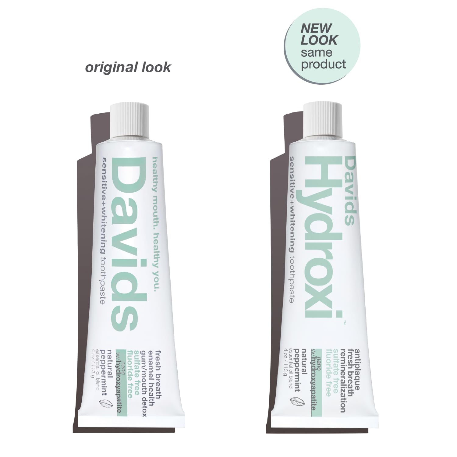 Davids Hydroxi Fluoride-Free Nano Hydroxyapatite Toothpaste – Remineralize Enamel, Sensitivity Relief | 4 oz | Made in USA