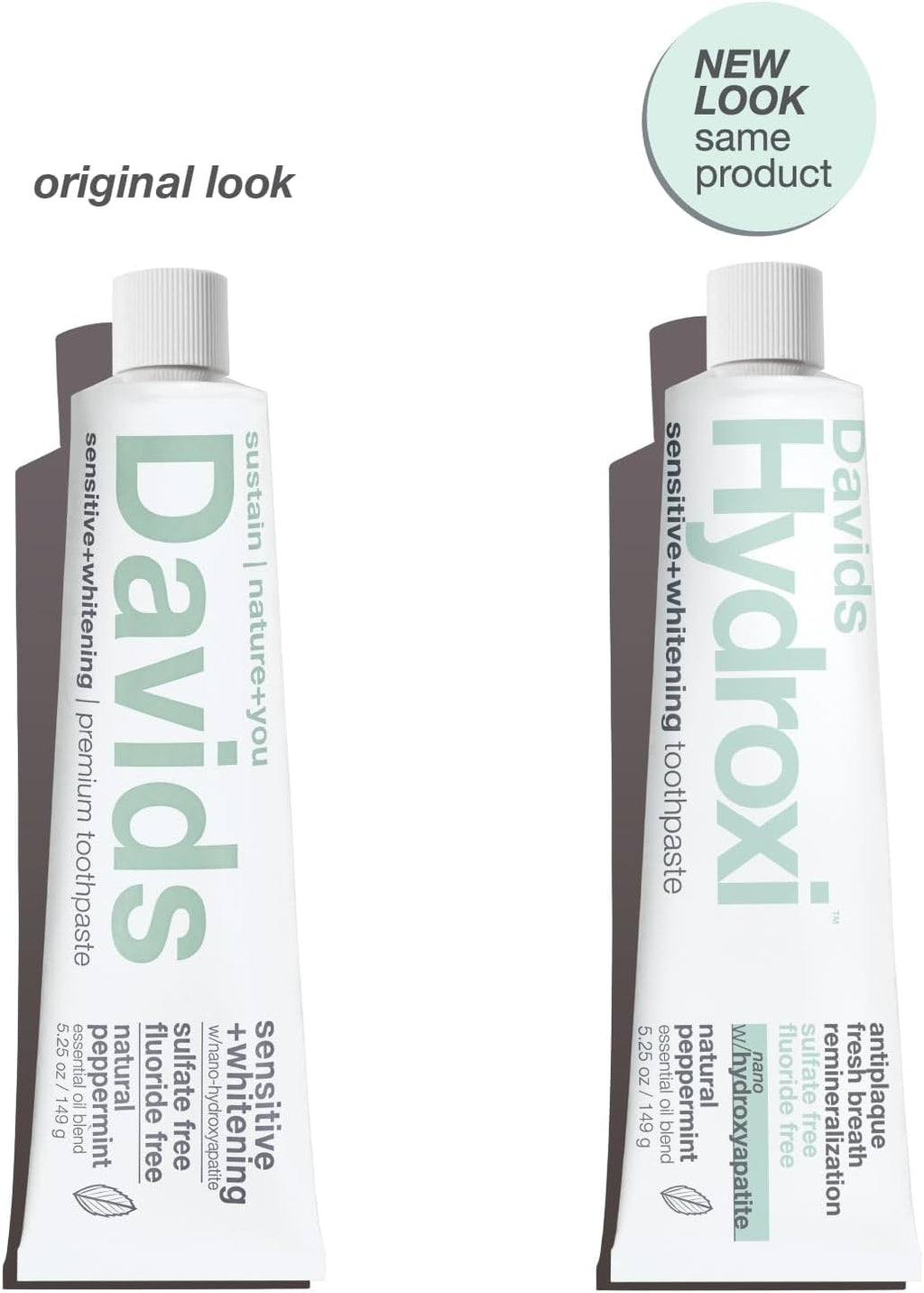 Davids Hydroxi Nano Hydroxyapatite Toothpaste – Remineralize Enamel, Sensitive Relief, 3 Pack