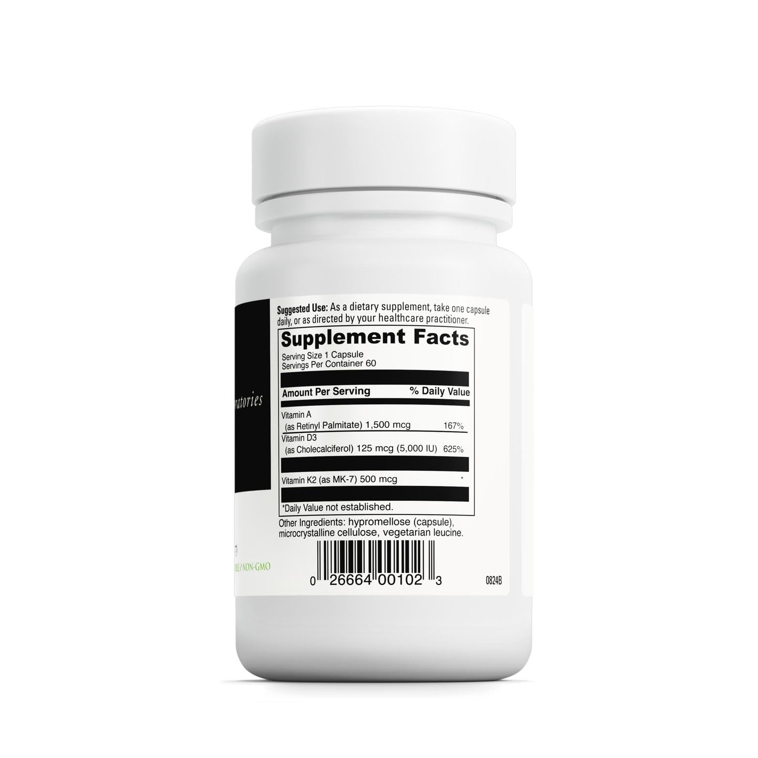 DAVINCI Labs ADK – Bone & Heart Health Support with Vitamins A, D3 & K2 (MK-7) – 60 Capsules