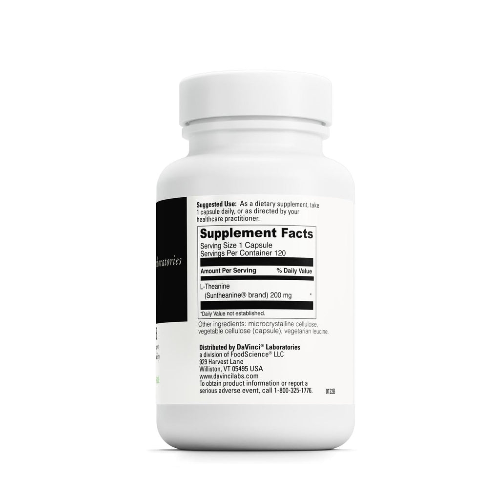 DAVINCI Labs L-Theanine - 120 Veg Capsules | Calm, Focus & Brain Support