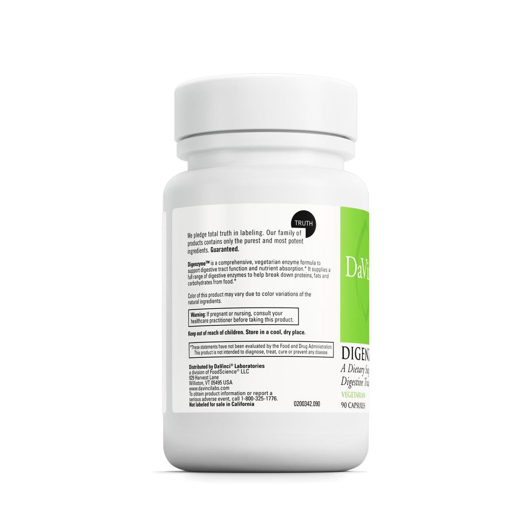 DAVINCI Laboratories Digenzyme - Digestive Support | Gluten-Free, Soy-Free, 90 Vegetarian Capsules