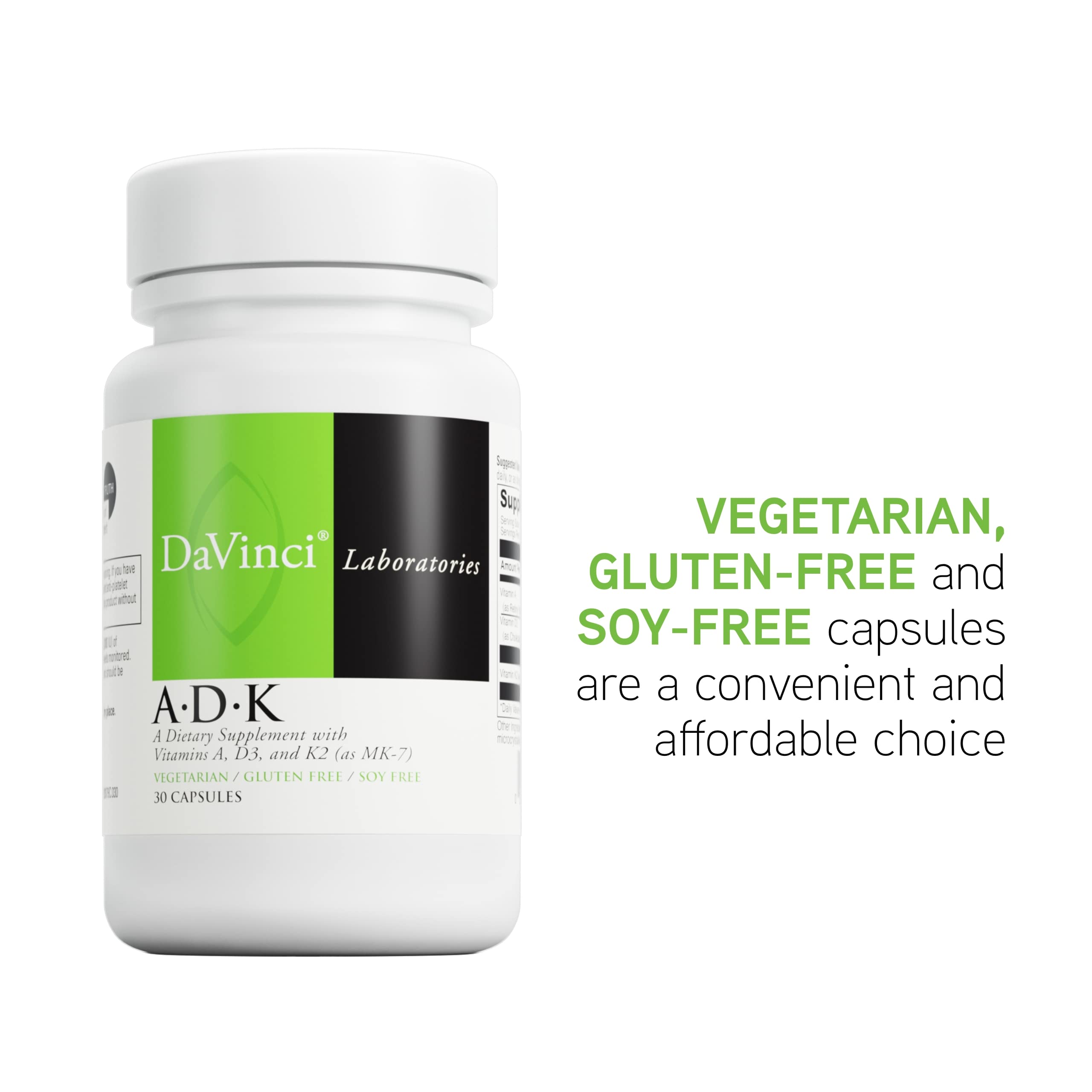 DAVINCI Labs ADK – Bone, Heart & Immune Support, Vitamin A D3 K2 MK-7