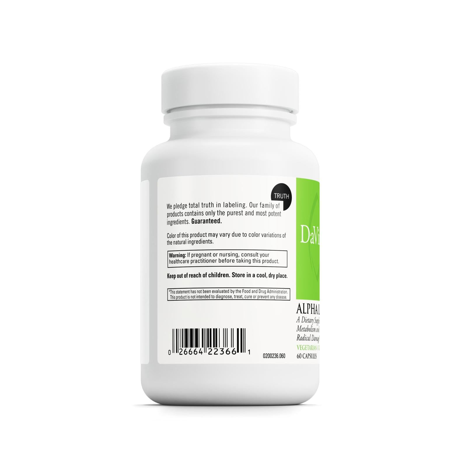 DAVINCI Labs Alpha Lipoic Acid 300 - 300 mg per Capsule | Gluten-Free, 60 Veg Capsules