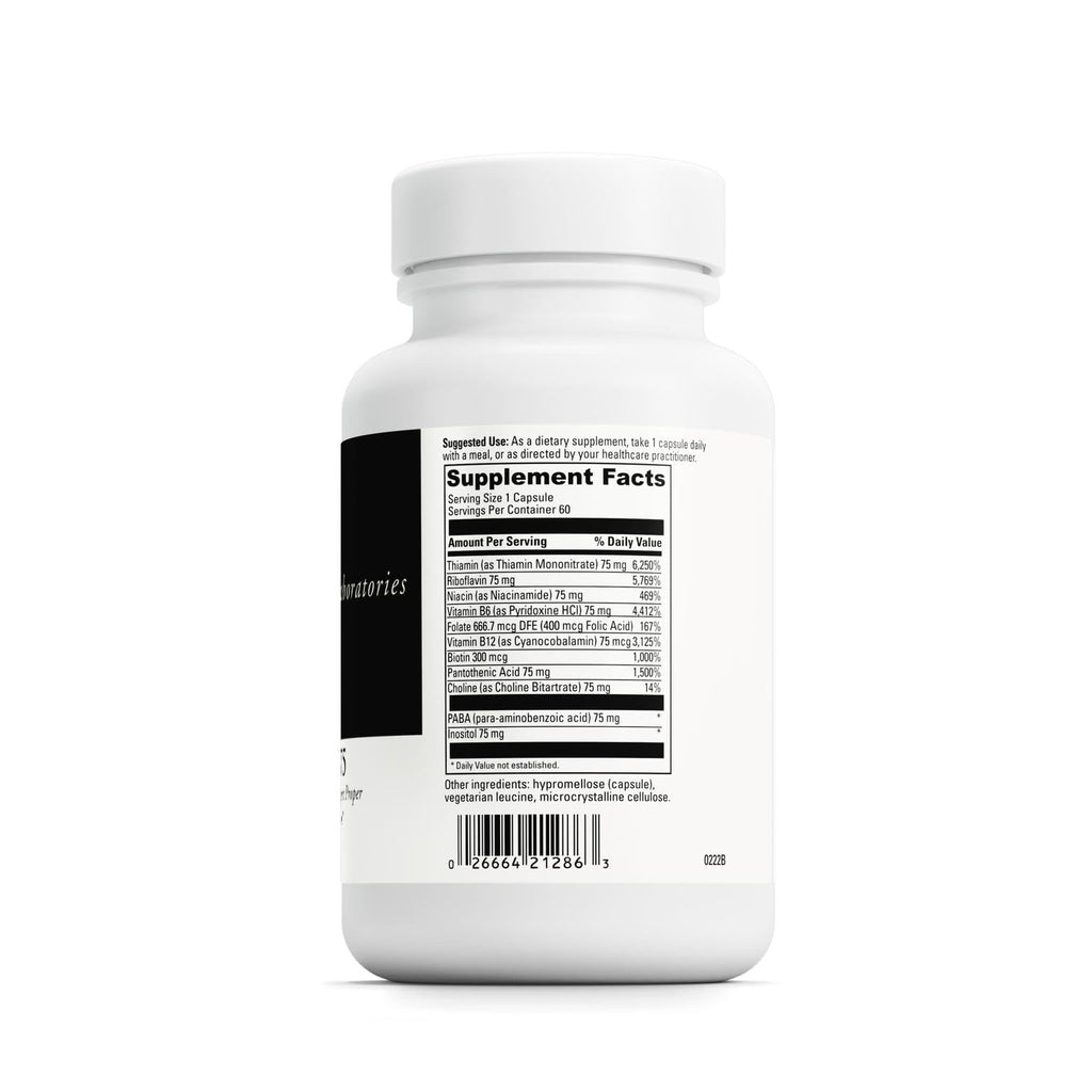 DAVINCI Labs B Complex-75 – Supports Relaxation and Proper Nerve Function (60 Capsules)