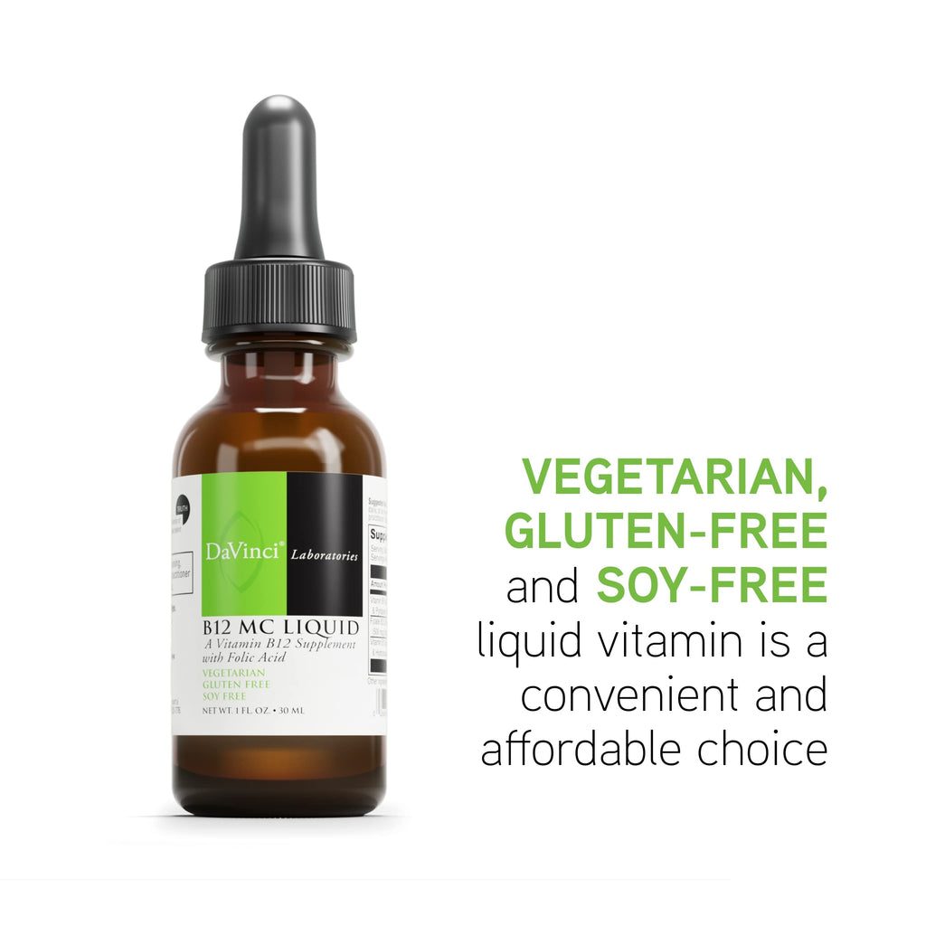 DaVinci Labs B-12 MC Liquid | Vitamin B6, B12 & Folate for Energy and Heart Health (30 ml)