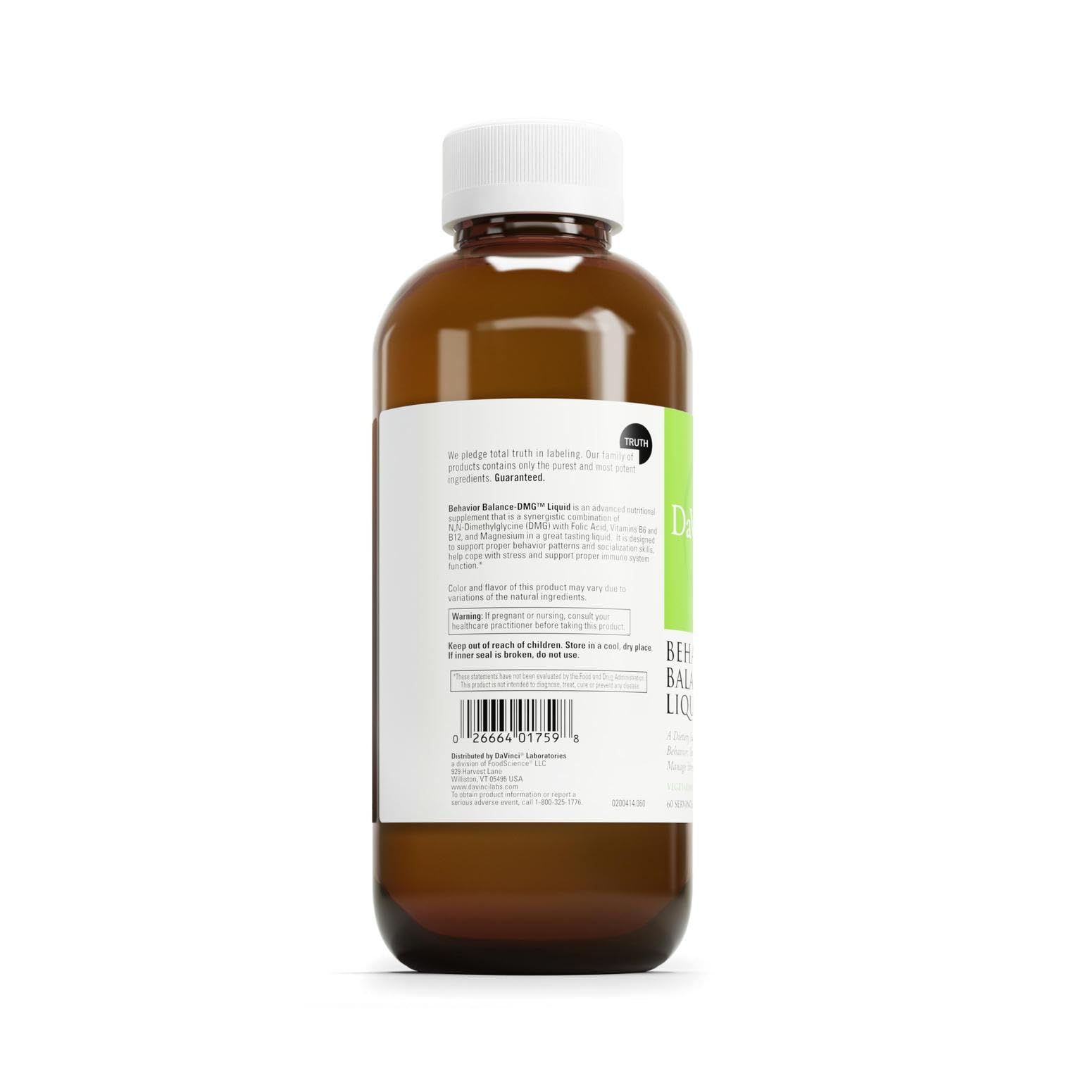 DAVINCI Labs - Behavior Balance DMG Liquid | Dietary Supplement for Balanced Behavior & Stress Support - 10.14 fl oz