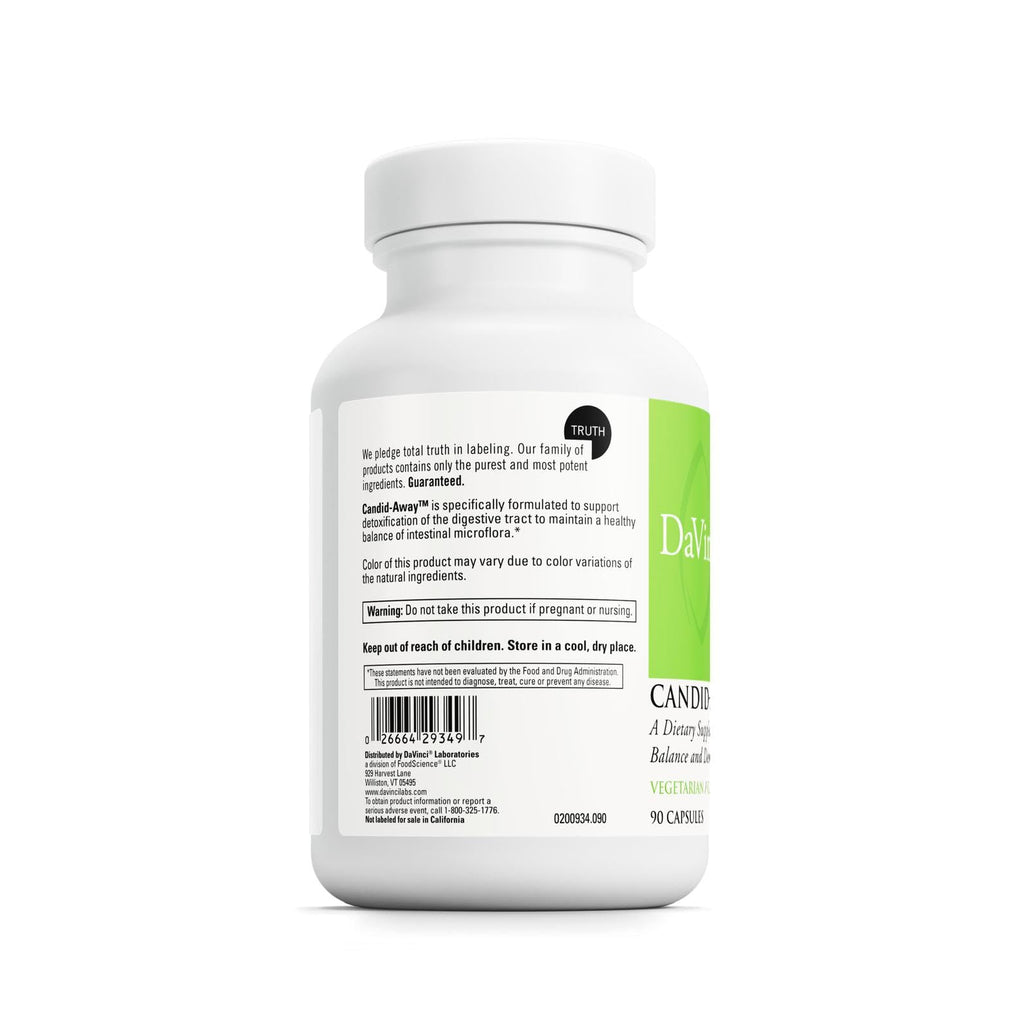 DAVINCI Labs Candid-Away - Digestive Gut Health Support, Immune System Support with Digestive Enzymes, Calcium, Magnesium & More* - 90 Vegetarian Capsules (30 Servings)