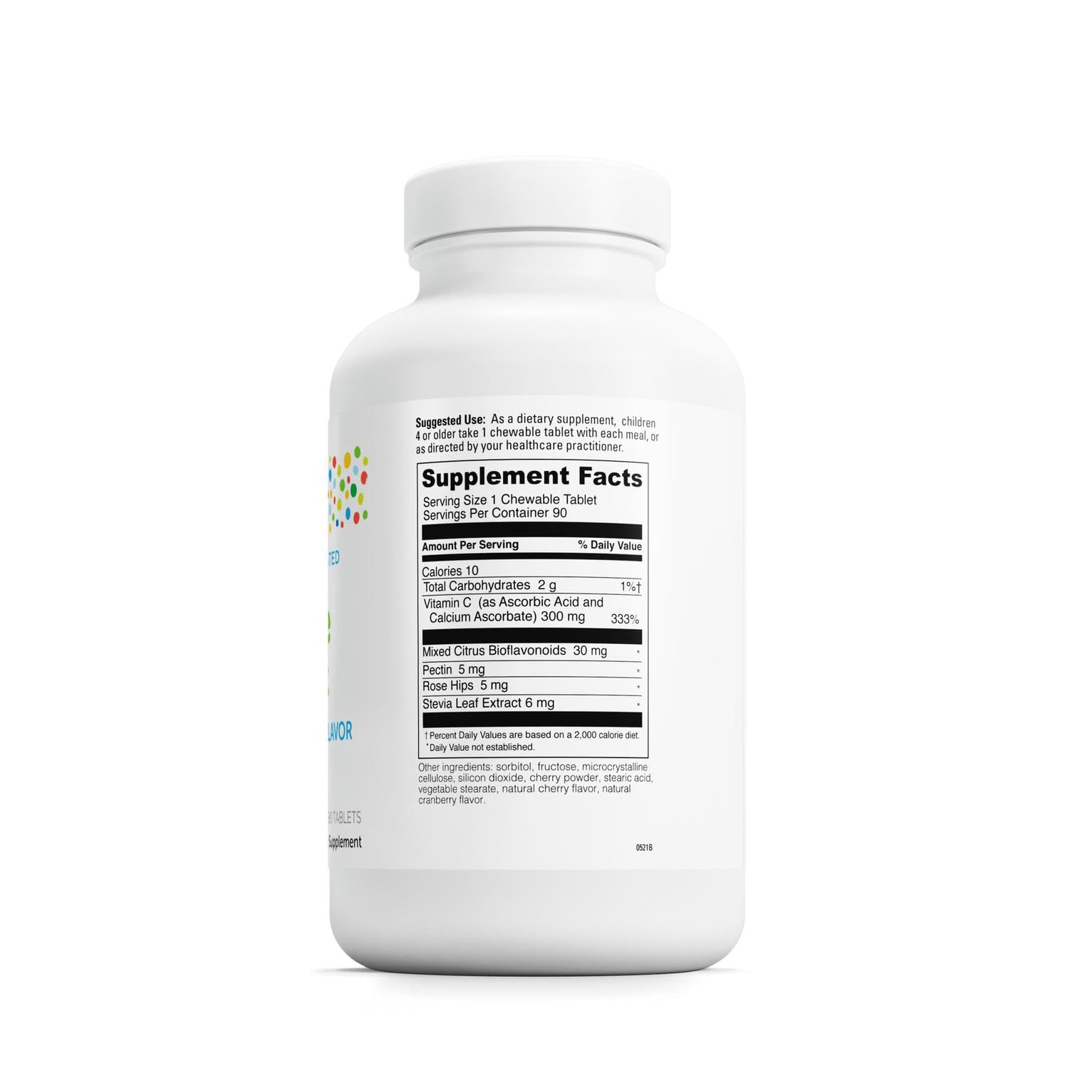 DAVINCI Labs Chewable Vitamin C for Kids – Immune Support, Skin Health & Wellness | Cherry Flavor, 90 Tablets