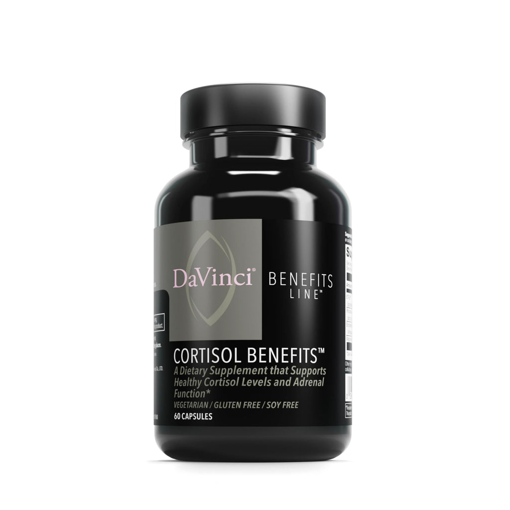 DaVinci Labs Cortisol Benefits – Supports Healthy Cortisol Levels & Adrenal Health | Ashwagandha, Rhodiola, Gluten-Free | 60 Vegetarian Capsules
