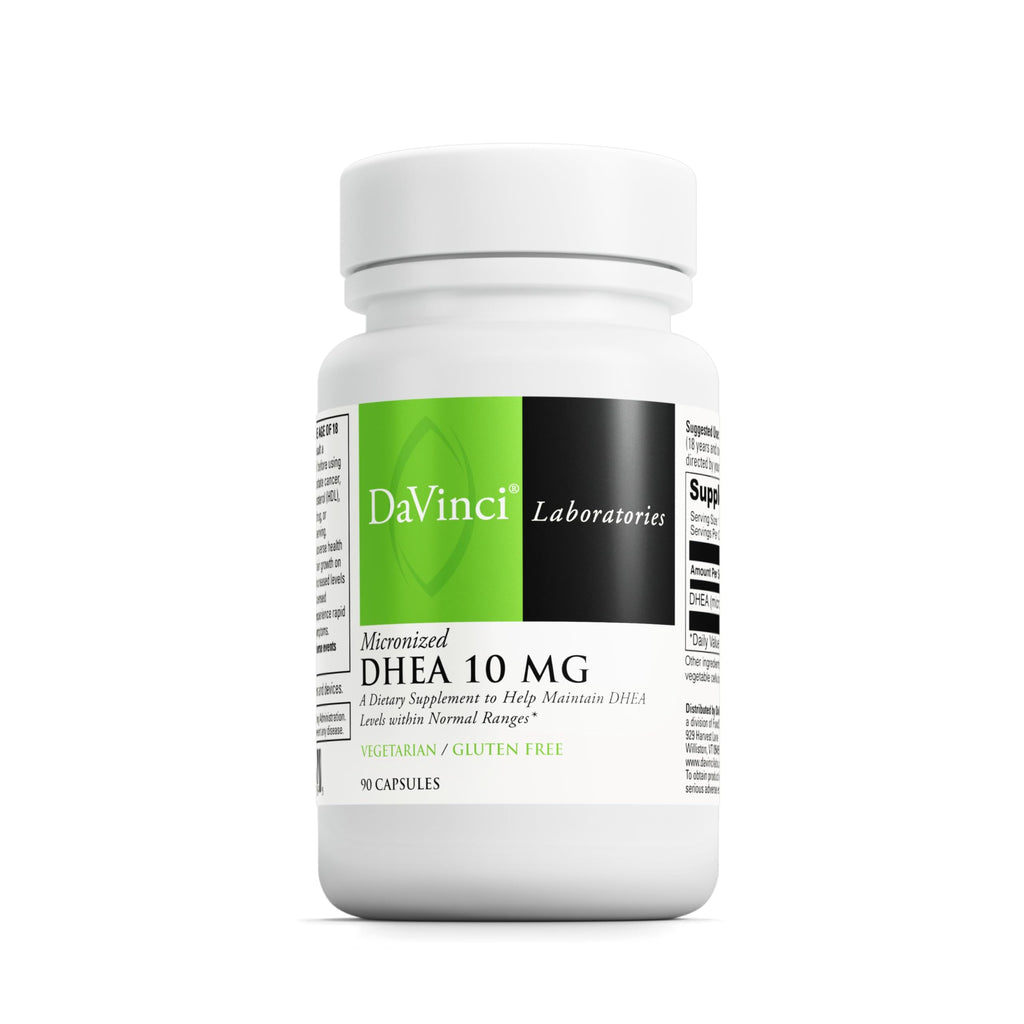 DaVinci Labs Micronized DHEA 10mg – Hormone Balance, Brain & Thyroid Support (Vegetarian, 90 Capsules)