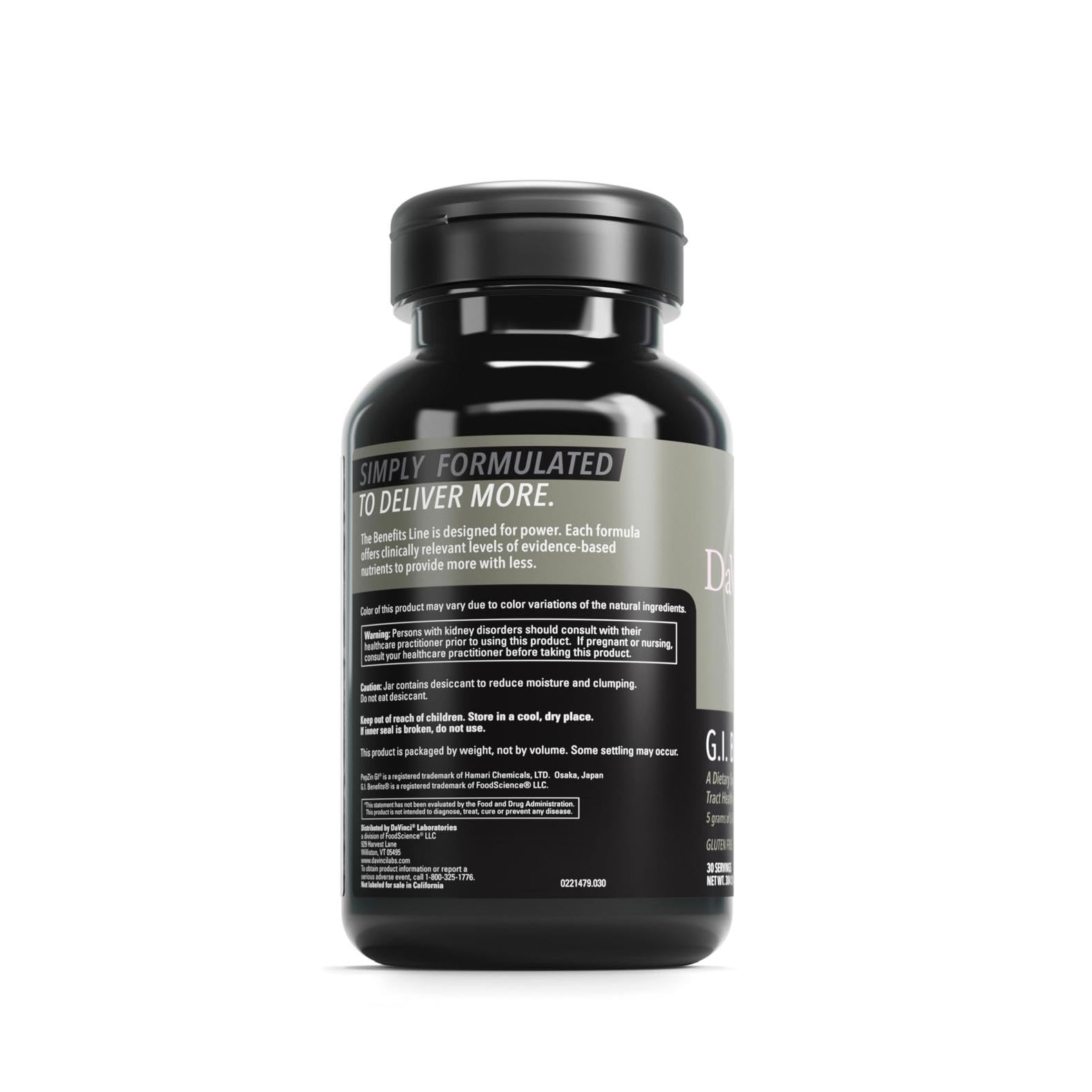 DAVINCI Labs GI Benefits – Digestive Health Powder with Zinc & L-Glutamine | Immune & Gut Health