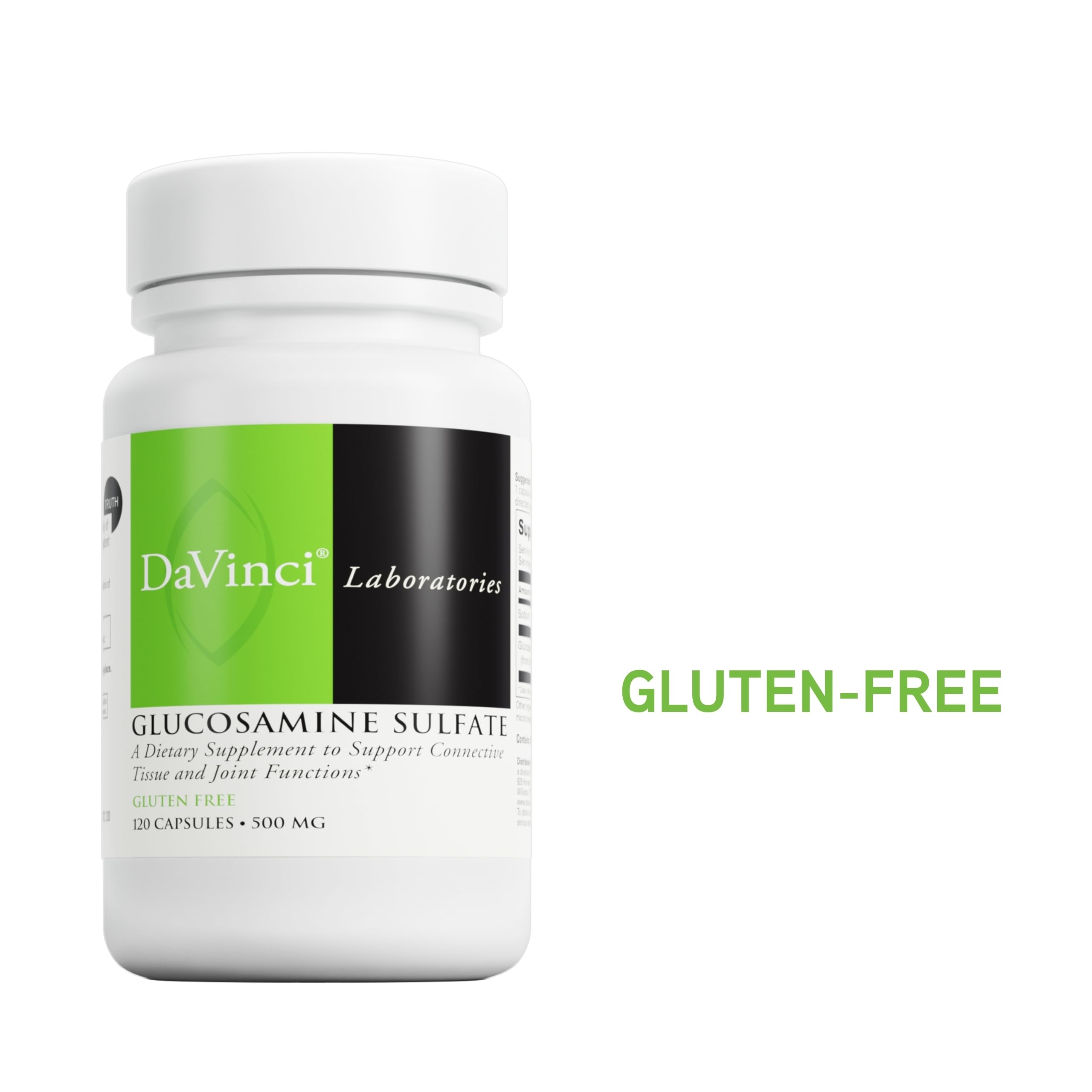 DAVINCI Labs Glucosamine Sulfate 500 mg | Gluten-Free 120 Capsules
