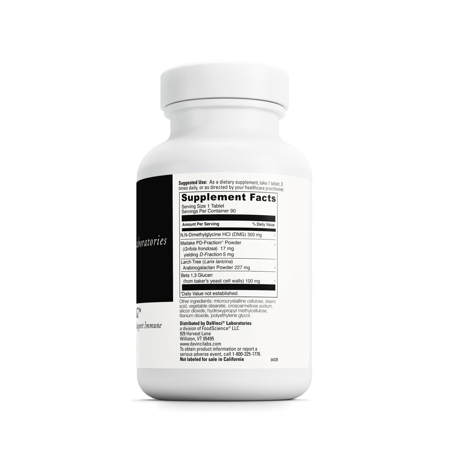 DAVINCI Labs Immuno-DMG – Immune Support Dietary Supplement, 90 Vegetarian Tablets (Gluten-Free)