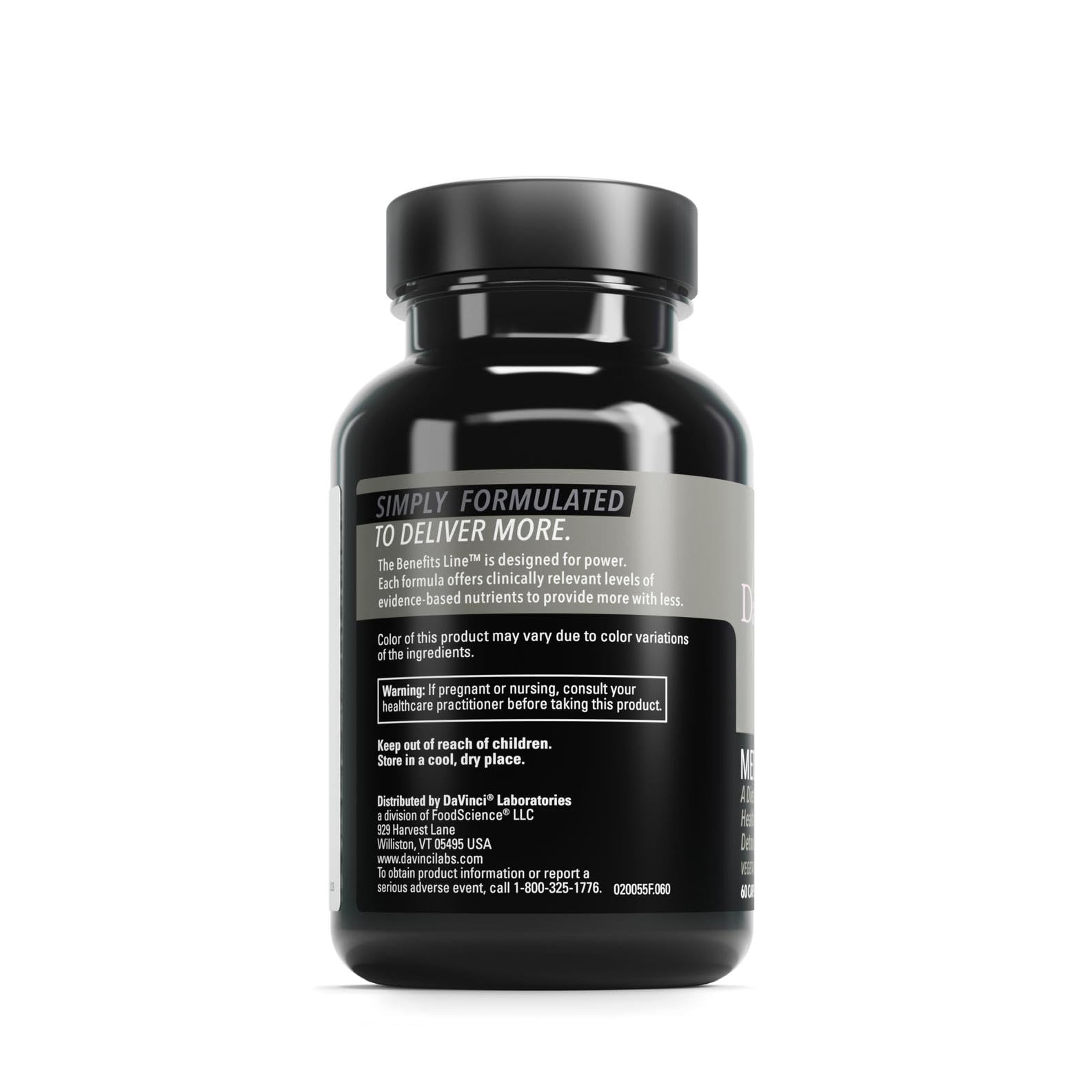 DaVinci Labs Methyl Benefits – Methylation Support, Detox & Energy – Gluten Free, 60 Vegetarian Capsules