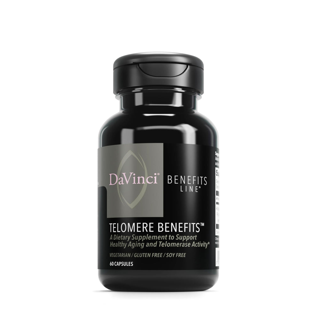 DAVINCI Labs Telomere Benefits - Telomere Support & Healthy Aging | Astragalus Root | Gluten-Free | 60 Veg Capsules