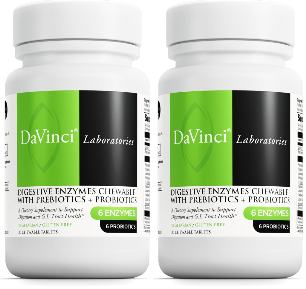 DAVINCI - Mega Probiotic ND with Digestive Enzymes Chewable - 30 Chewable Tablets (Pack of 2)