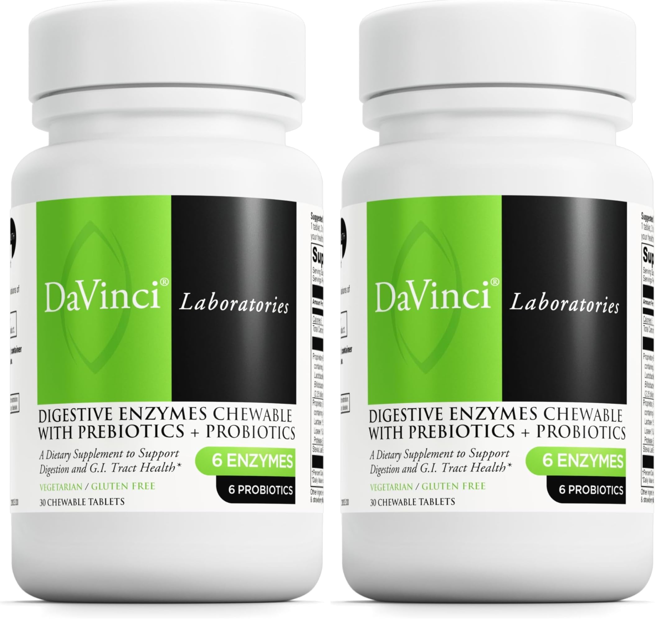 DAVINCI - Mega Probiotic ND with Digestive Enzymes Chewable - 30 Chewable Tablets (Pack of 2)