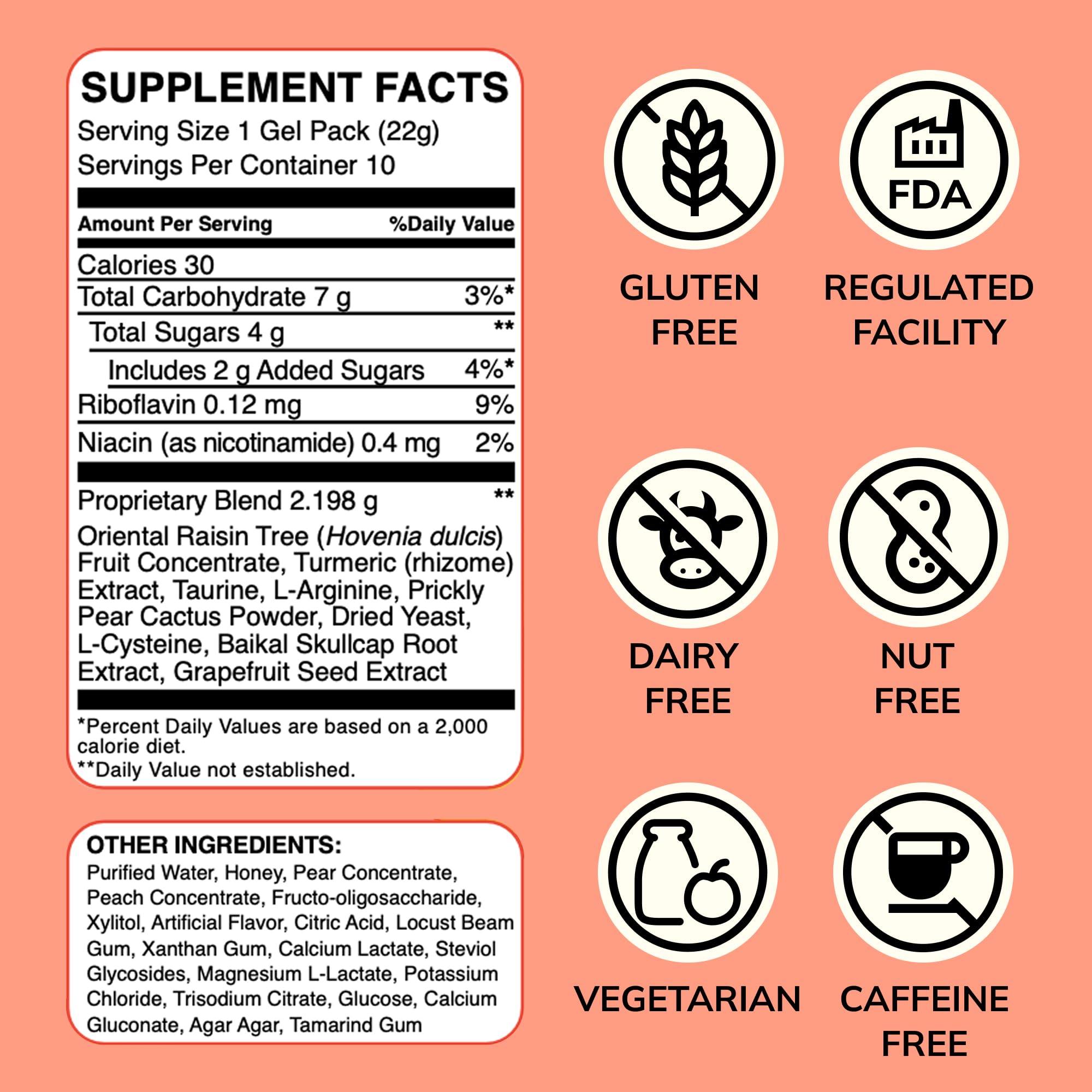 DAYGUARD — Doctor-Formulated Jelly to Feel Better After Drinking & Support Your Liver | Pre Alcohol Aid & Pre Drinking Prevention | DHM, L-Cysteine, Turmeric, Korean Pear | Peach Flavor | 22g × 10