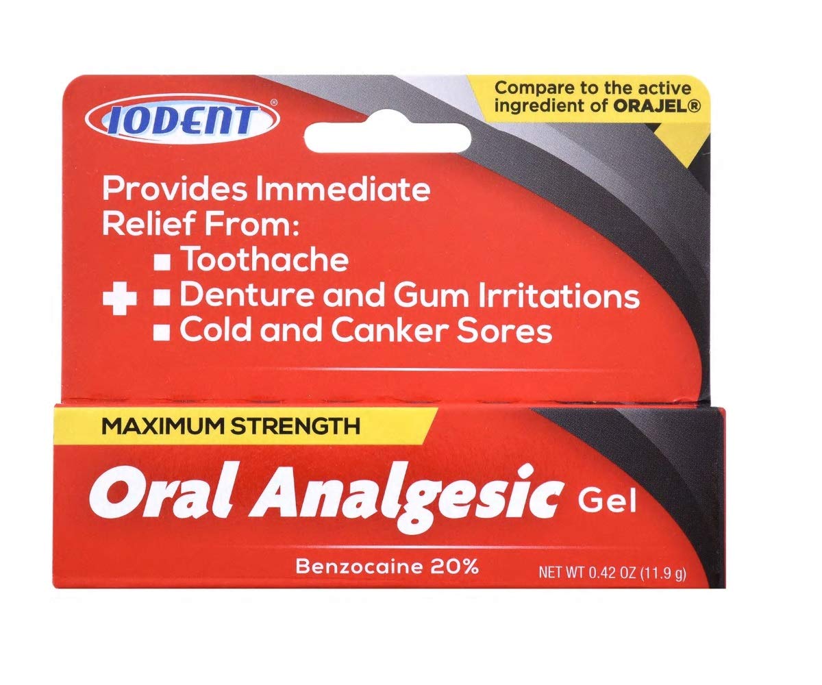 DDI Iodent Oral Analgesic Gel – Max Strength, Alcohol-Free, Unflavored | 0.42 oz, 24 Count