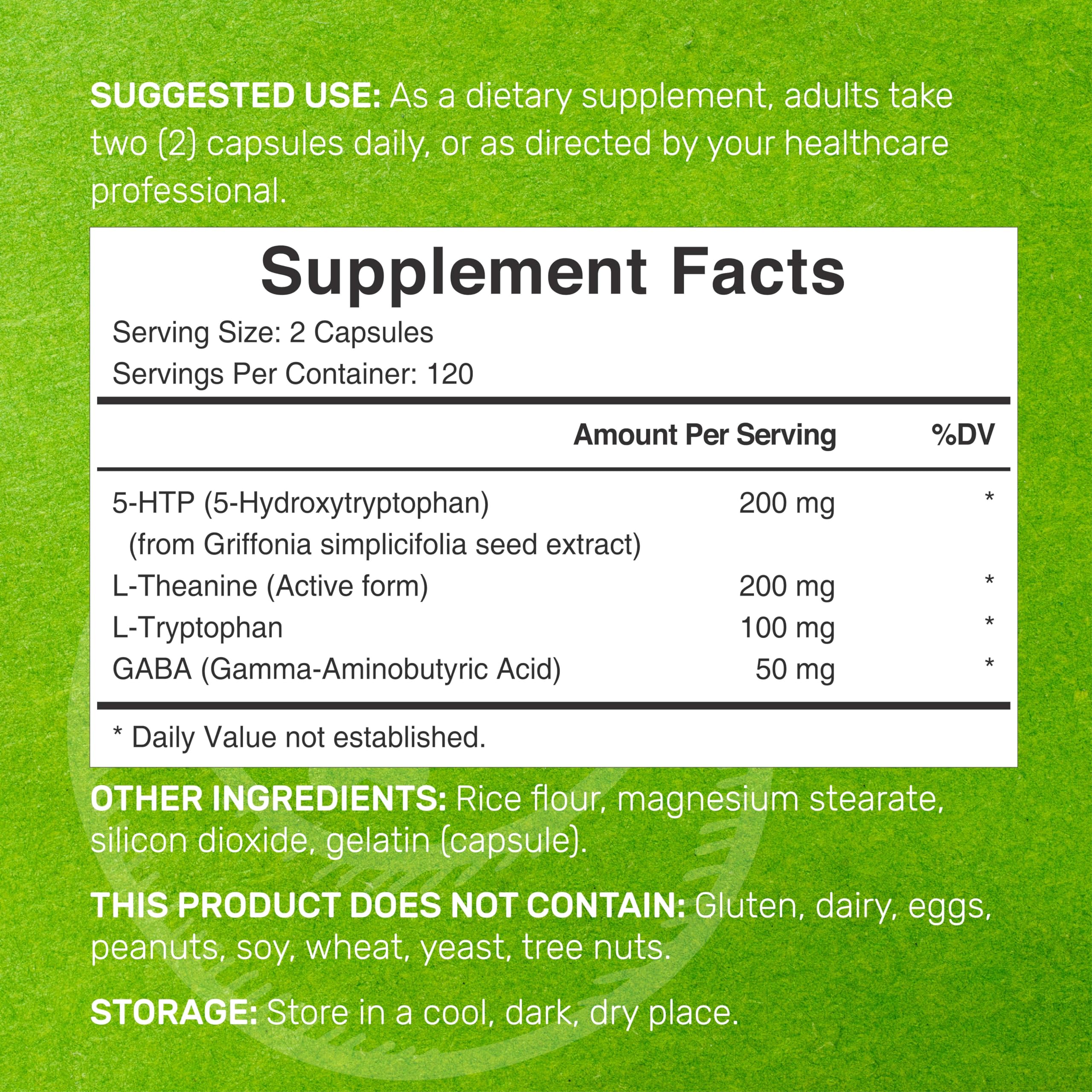 Deal Supplement 5-HTP 200mg per Serving, 240 Capsules | 98% African Griffonia Seed Extract | 4-in-1 Formula + L-Theanine, L-Tryptophan & GABA