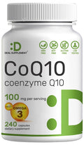 CoQ10 100mg + Omega-3 100mg – 240 Capsules | Heart, Brain & Energy Support | Non-GMO