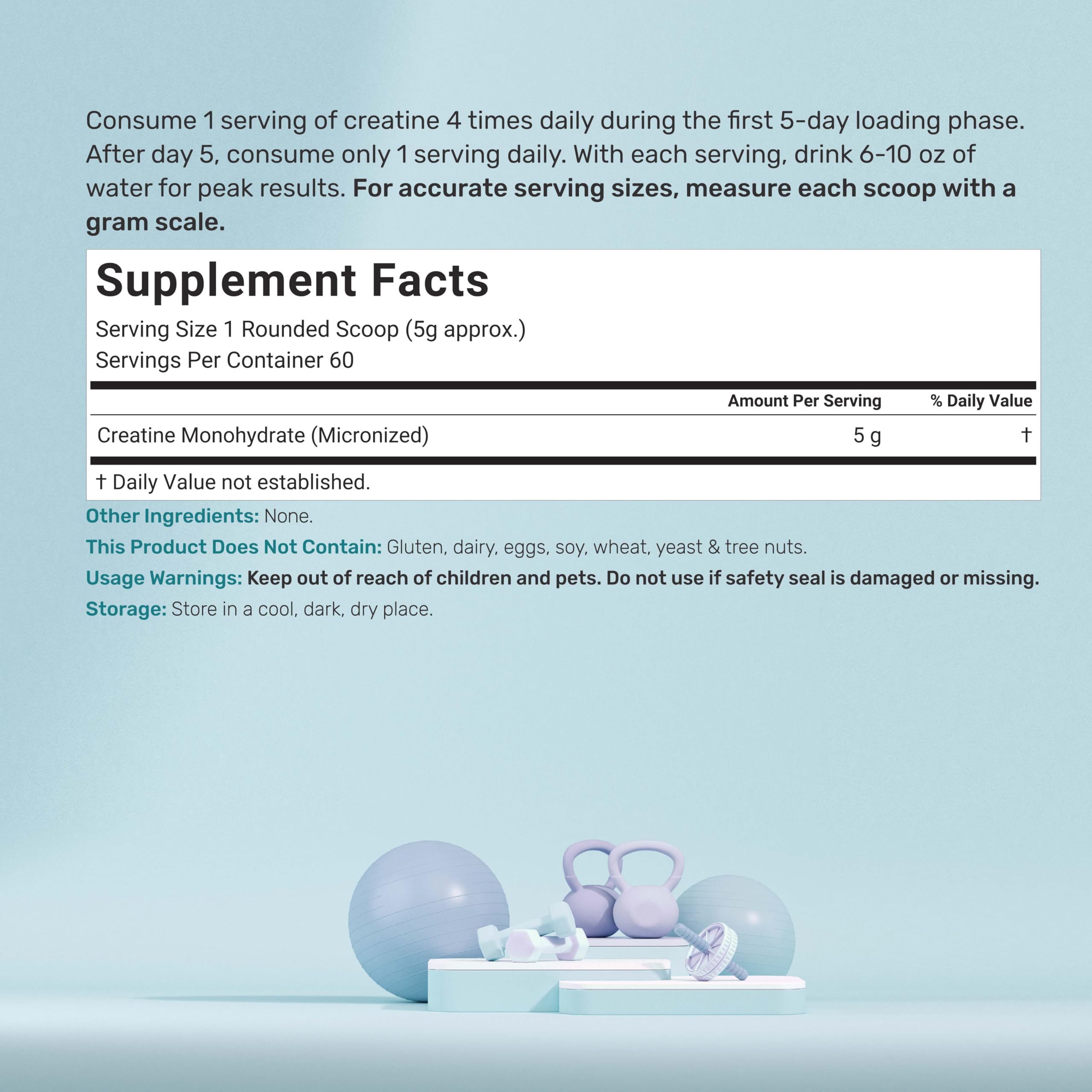 Deal Supplement Creatine Monohydrate Powder – 60 Servings, Unflavored, Micronized