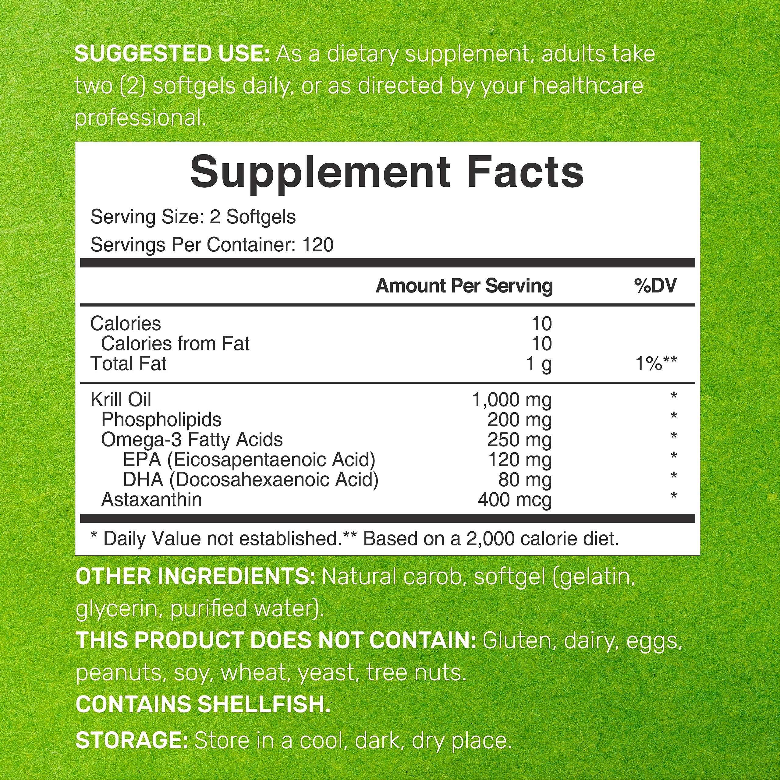 DEAL SUPPLEMENT Antarctic Krill Oil 2 Pack – 1,000mg/Serving, 480 Softgels