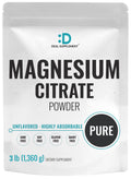Magnesium Citrate Powder 500mg – 3lb Unflavored, Easily Absorbed, Non-GMO