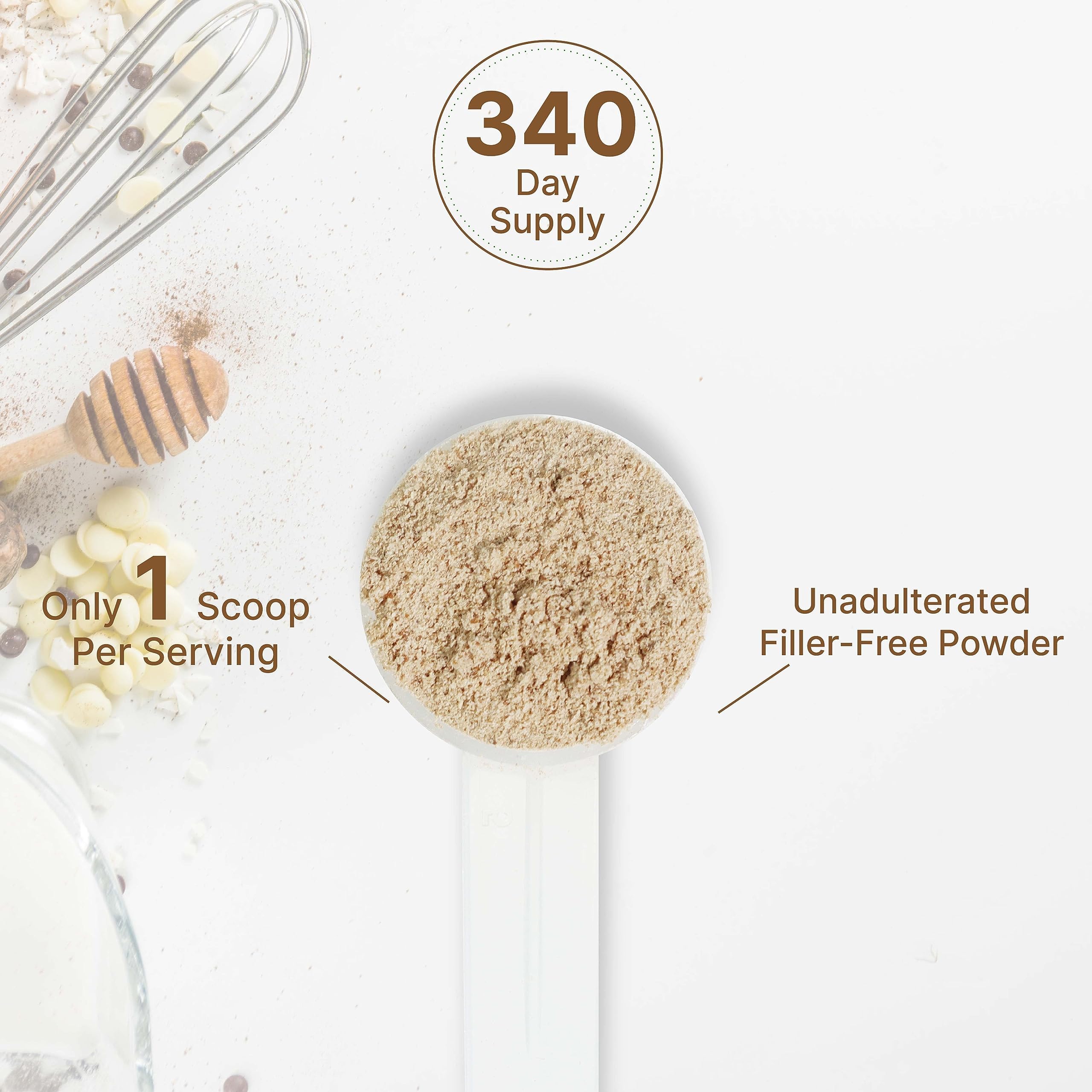 Organic Mushroom Powder 12oz | 10-in-1 Blend for Immune, Energy & Brain Health | Non-GMO Vegan