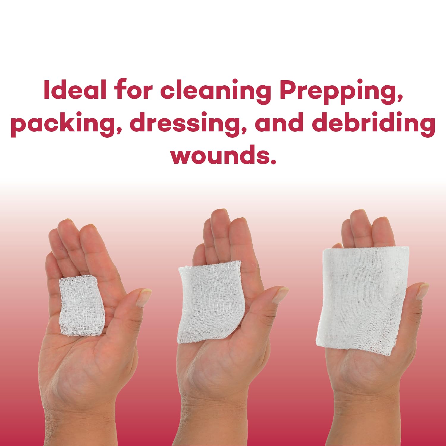 Dealmed 3x3 Sterile Gauze Pads – 100 Count, Individually Wrapped (Case of 24)