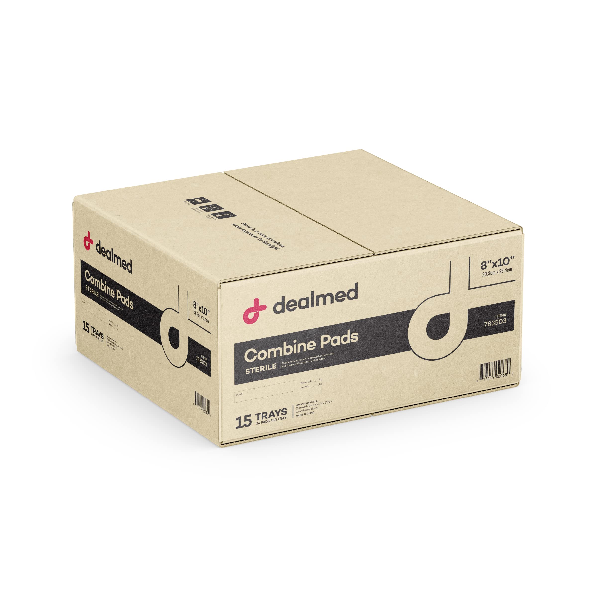 Dealmed Abdominal Combine Pads 8x10 - Sterile ABD Pads, 360 per Case (Case of 15)
