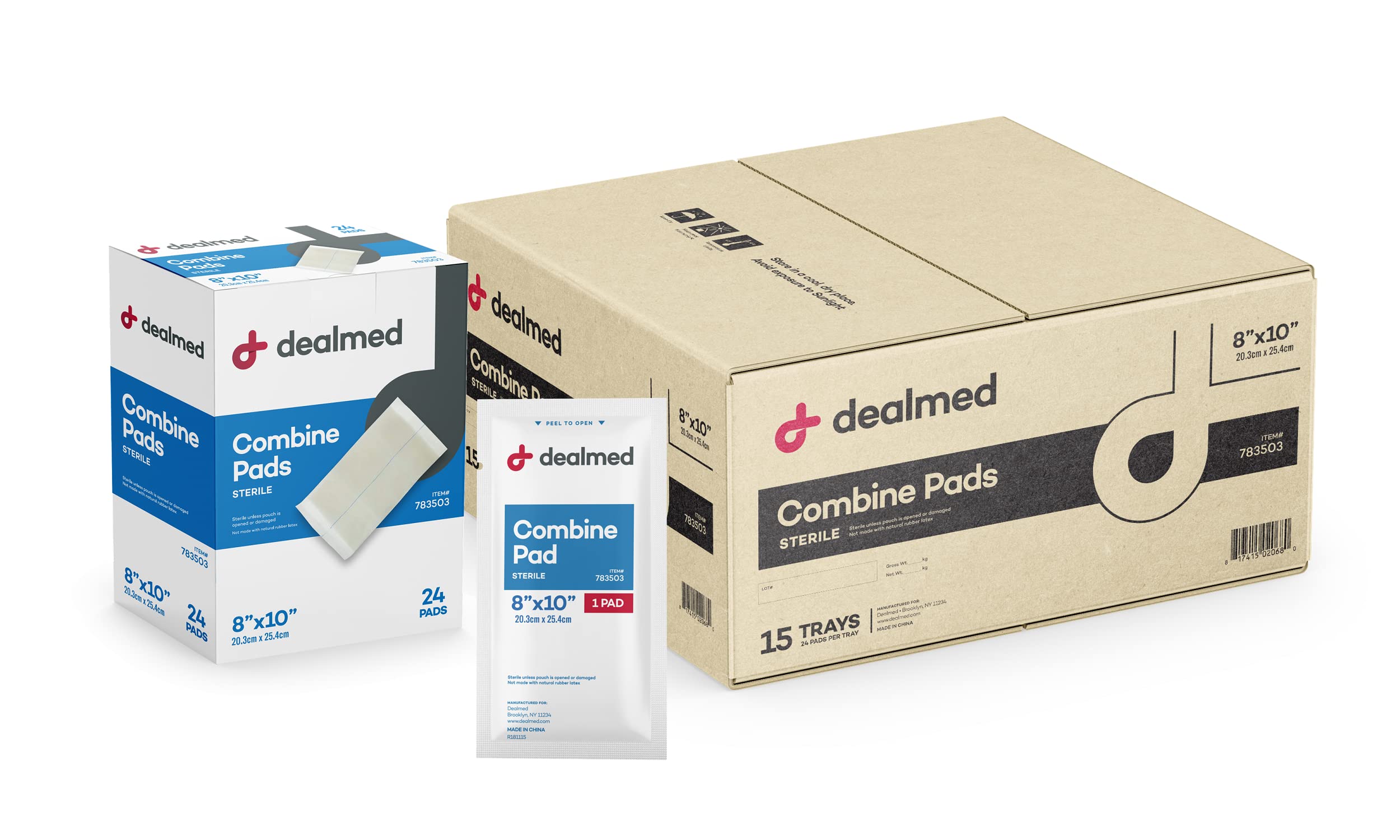 Dealmed Abdominal Combine Pads 8x10 - Sterile ABD Pads, 360 per Case (Case of 15)