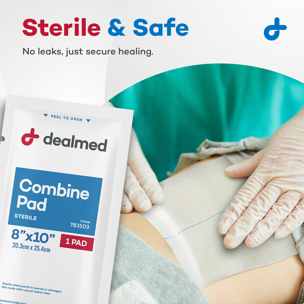 Dealmed Abdominal Combine Pads 8x10 - Sterile ABD Pads, 360 per Case (Case of 15)