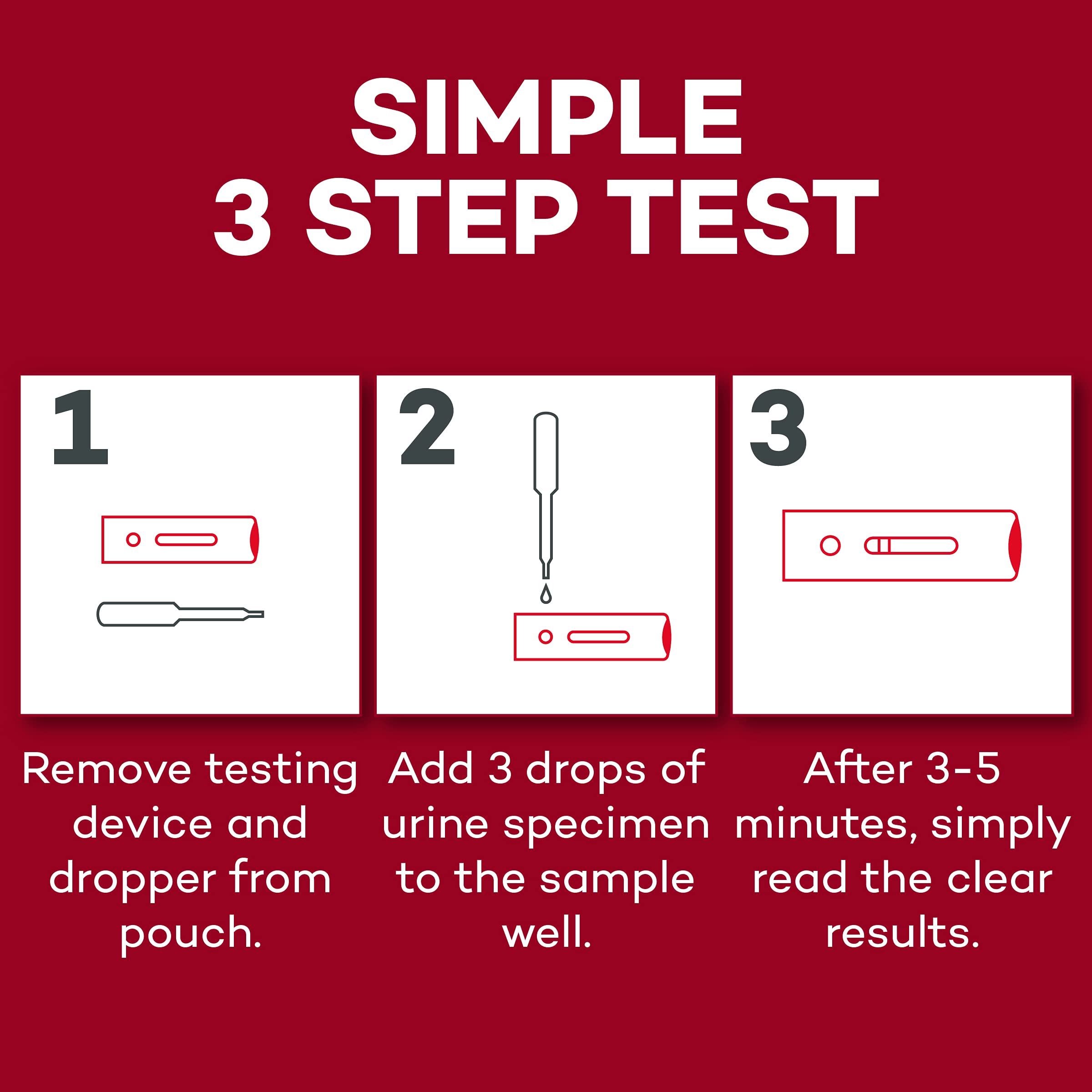 Dealmed HCG Urine Cassette Pregnancy Test – 25 Count (Pack of 5) with Disposable Pipettes | Early Detection