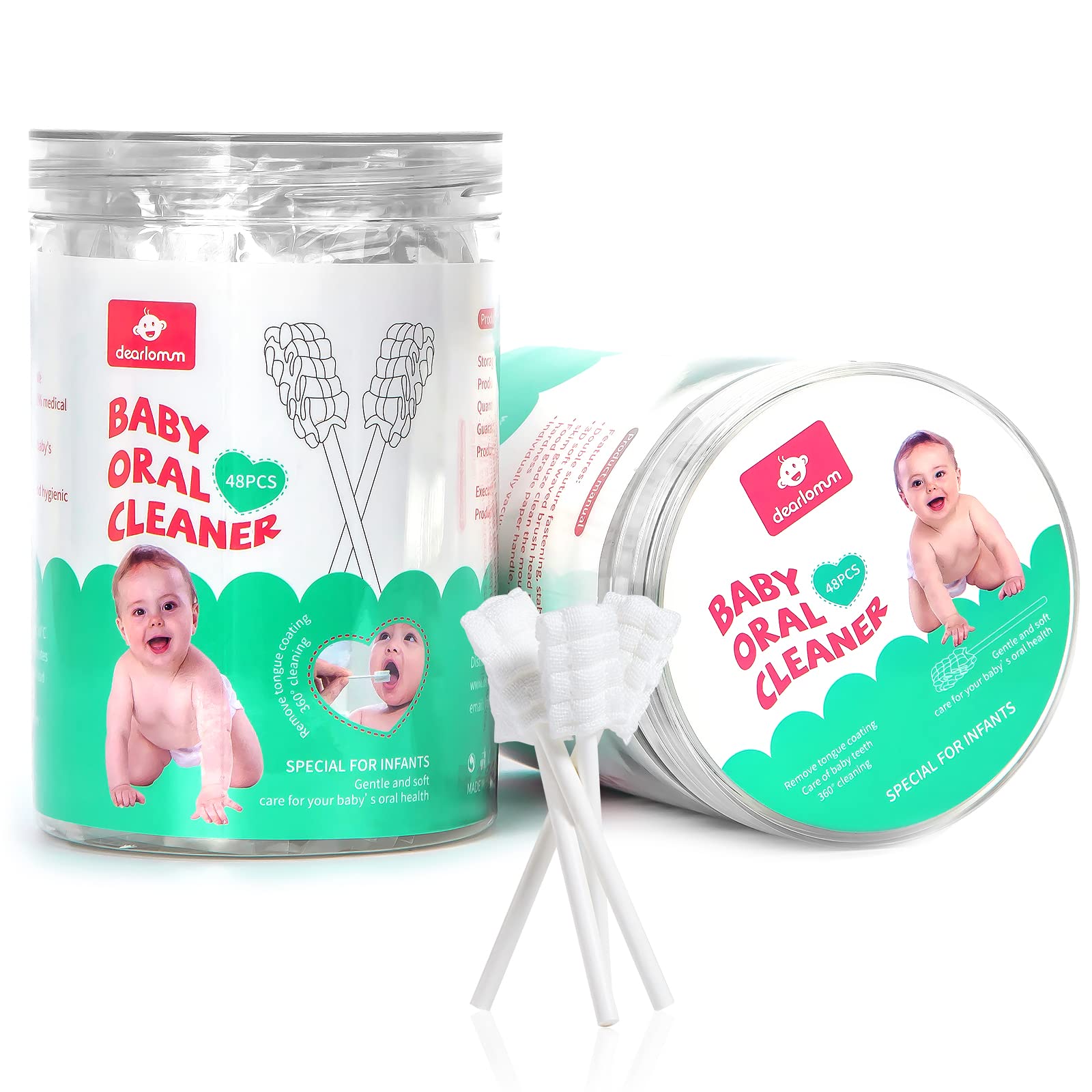 Dearlomum Baby Tongue Cleaner – Newborn Toothbrush, 96Pcs Disposable Infant Toothbrushes, 0-36 Months