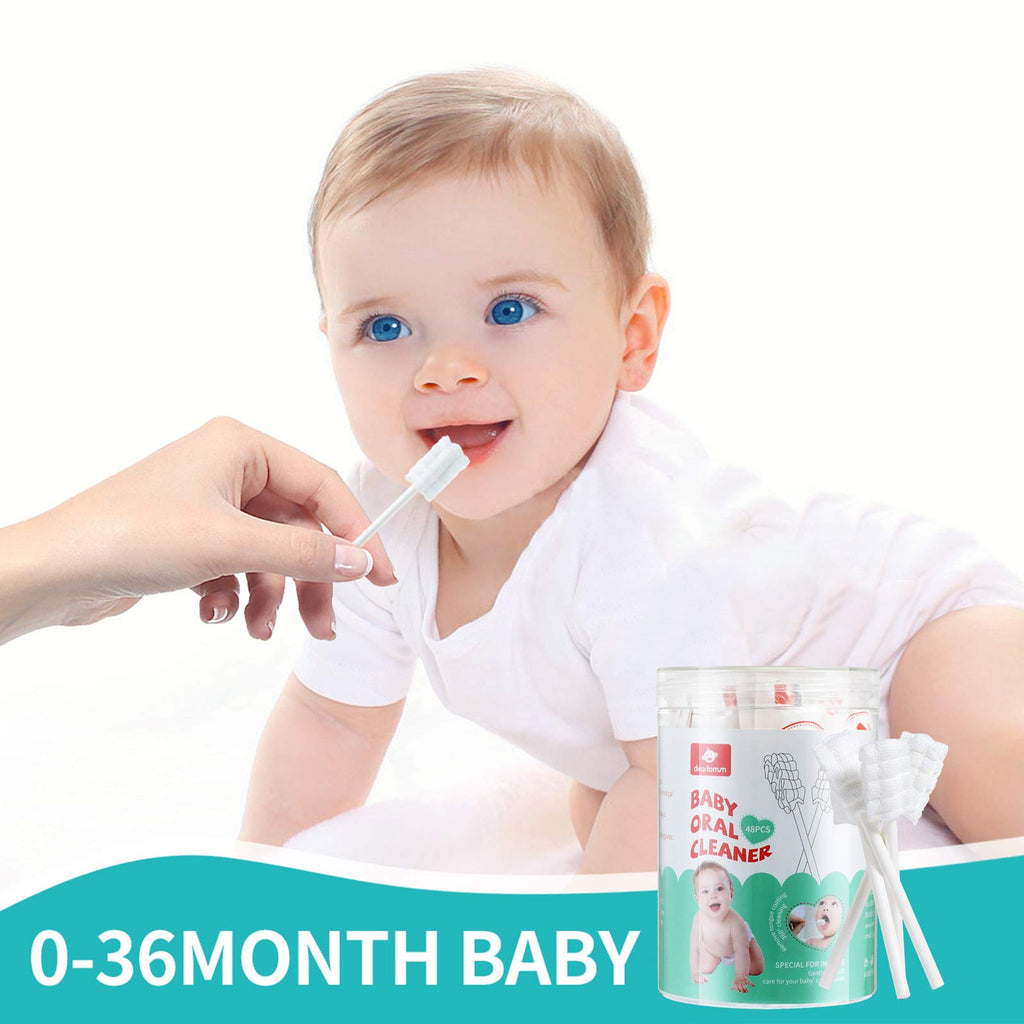 Dearlomum Baby Tongue Cleaner – Newborn Toothbrush, 96Pcs Disposable Infant Toothbrushes, 0-36 Months