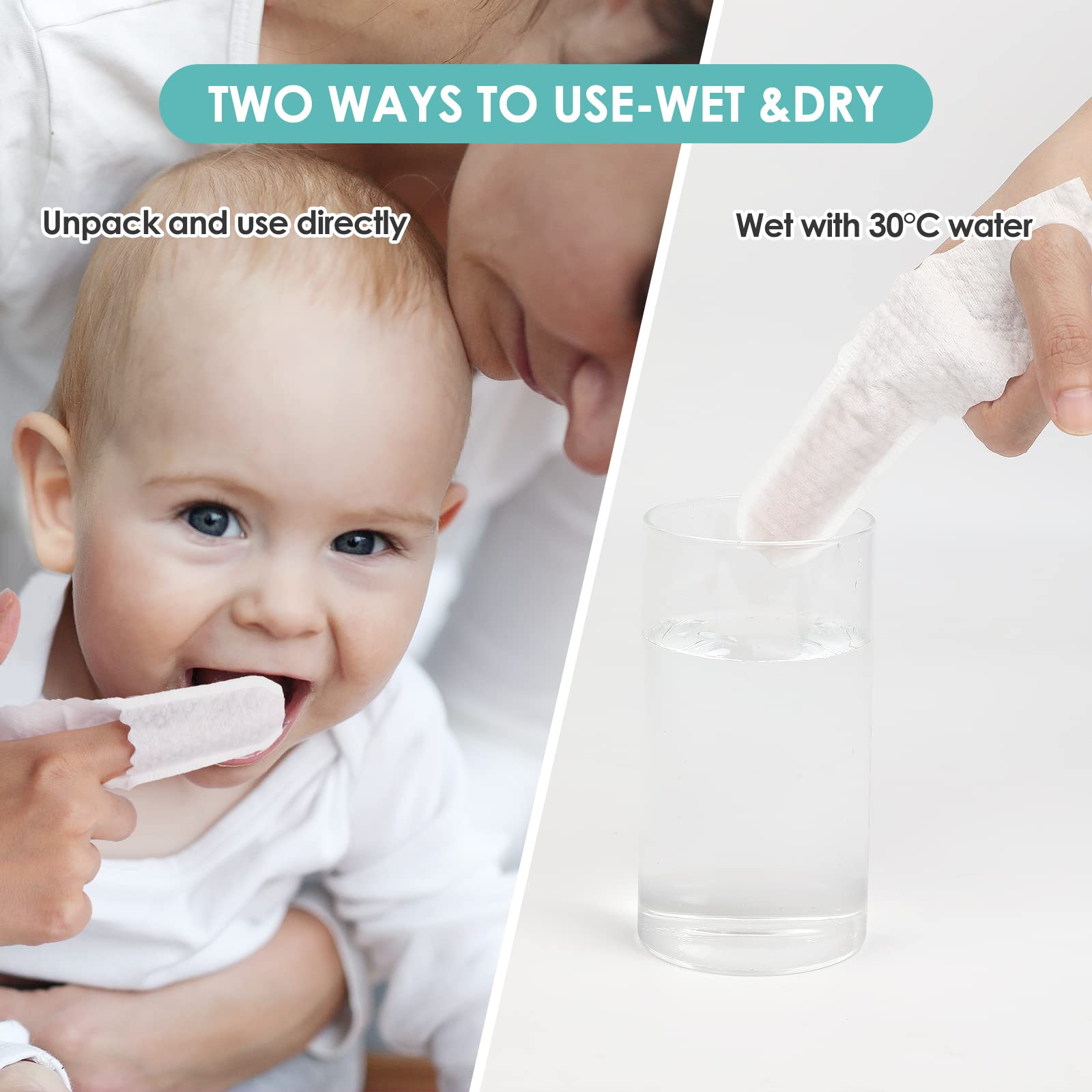 Dearlomum Toddler Baby Dry Wipes & Tongue Cleaner – 60Pcs (0-36 Months)
