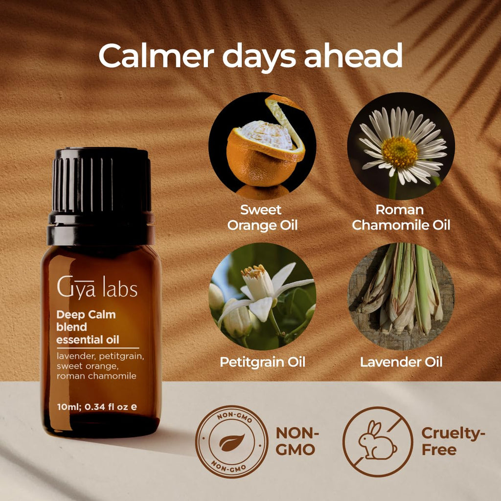 Gya Labs Deep Calm Essential Oil Blend – 0.34 oz for Relaxation & Emotional Balance