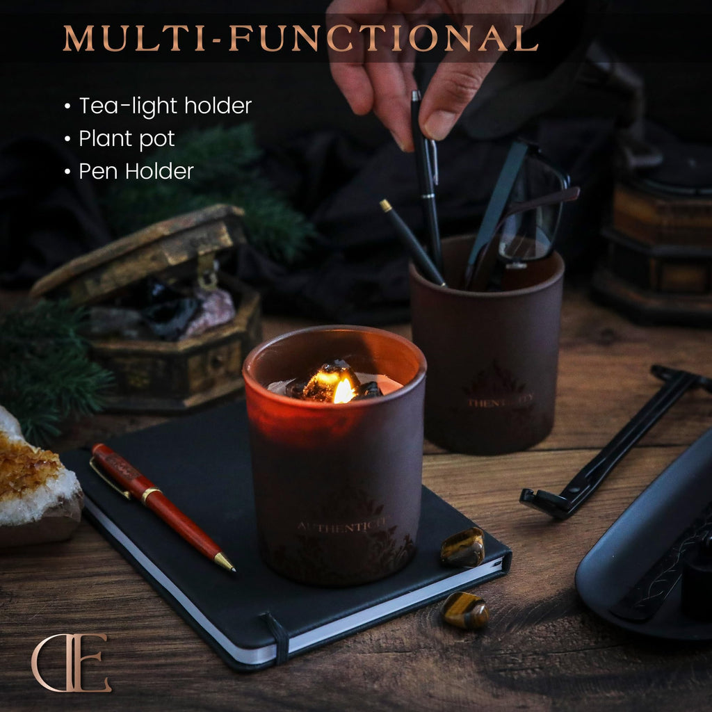Deep Eden Empowerment Crystal Candle - Forest Mahogany, 7.4 oz