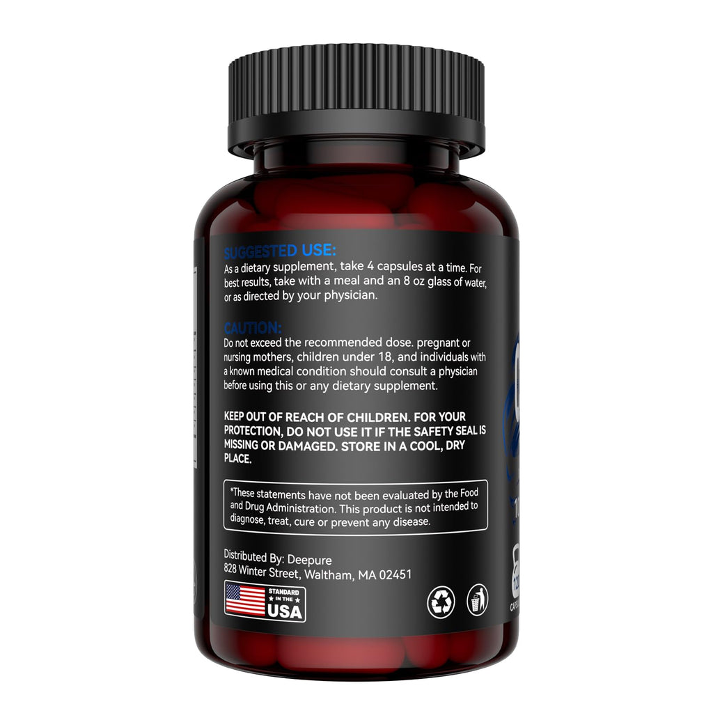 Deepure Micronized Creatine Monohydrate Capsules 5G (5000mg) - Strength & Muscle Growth | 120 Counts